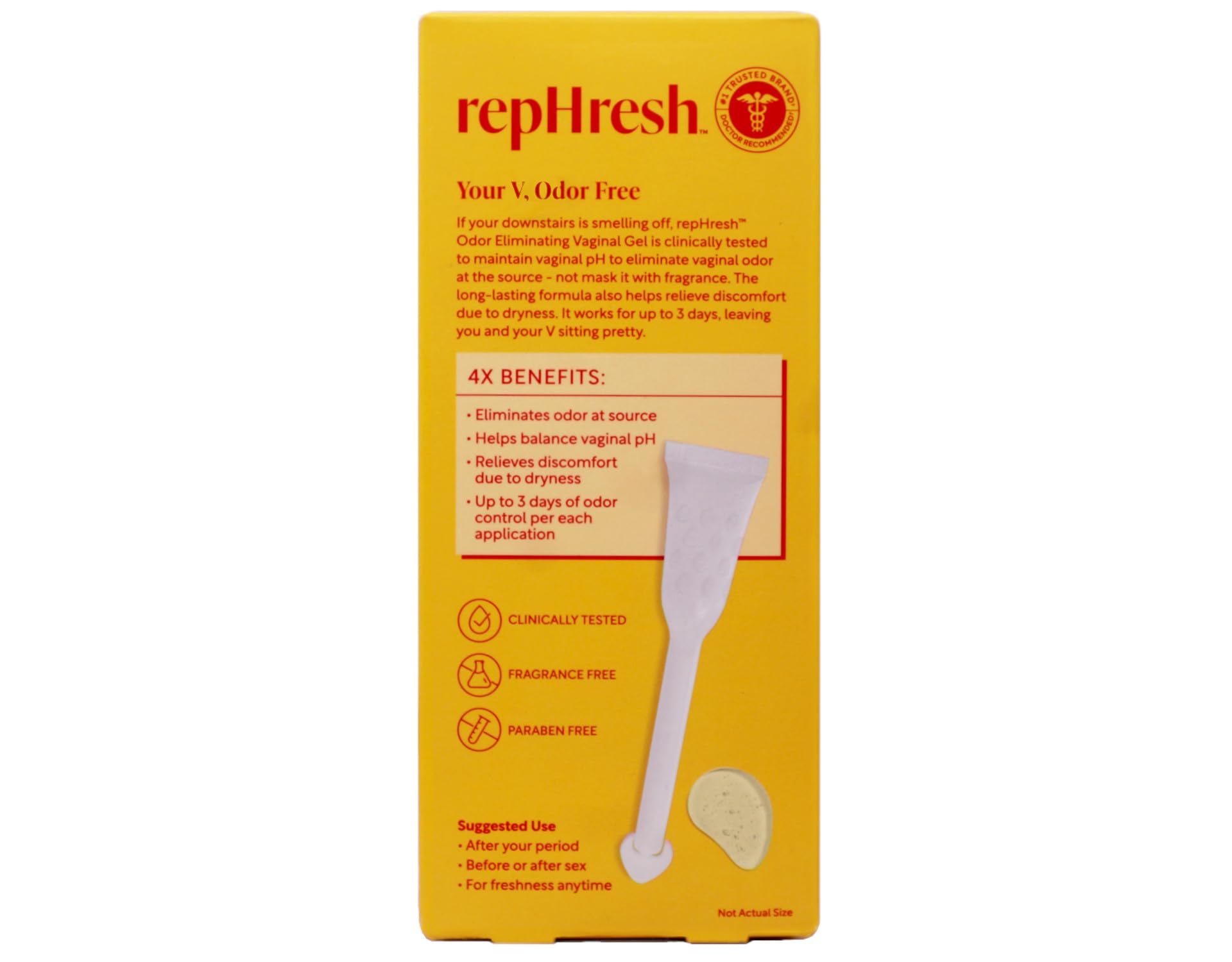 Odor control up to 3 days per application with RepHresh