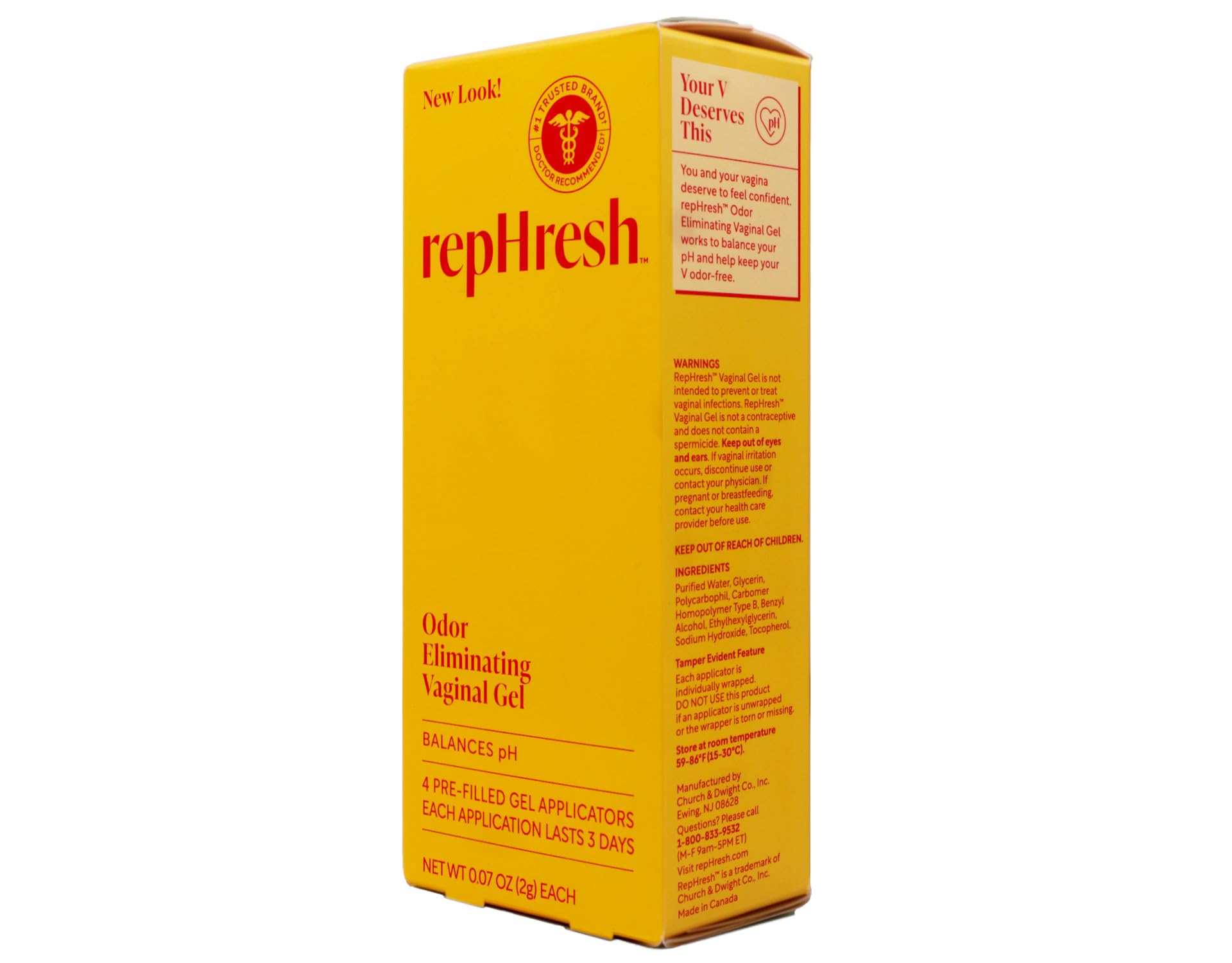 RepHresh fragrance free gel designed for sensitive intimate areas