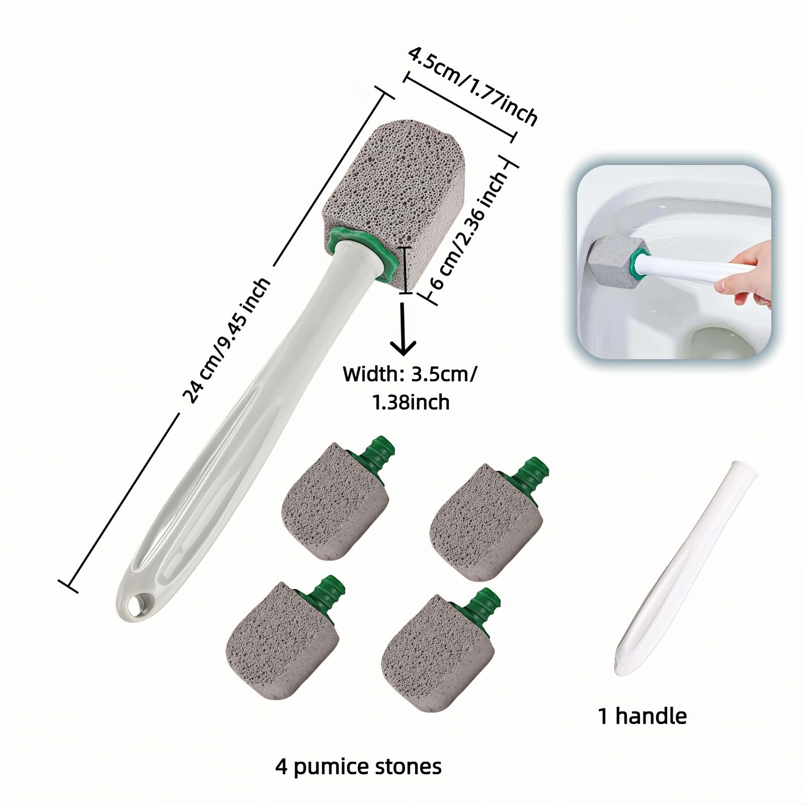 Replaceable pumice stones for reduced waste
