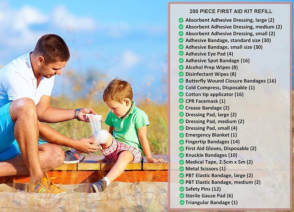 Replacement supplies for first aid kit refill pack