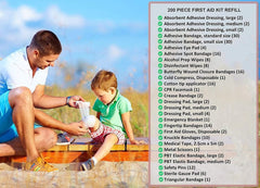 Replacement supplies for first aid kit refill pack