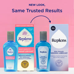 2.7 fl oz bottle of Replens silicone-based lubricant
