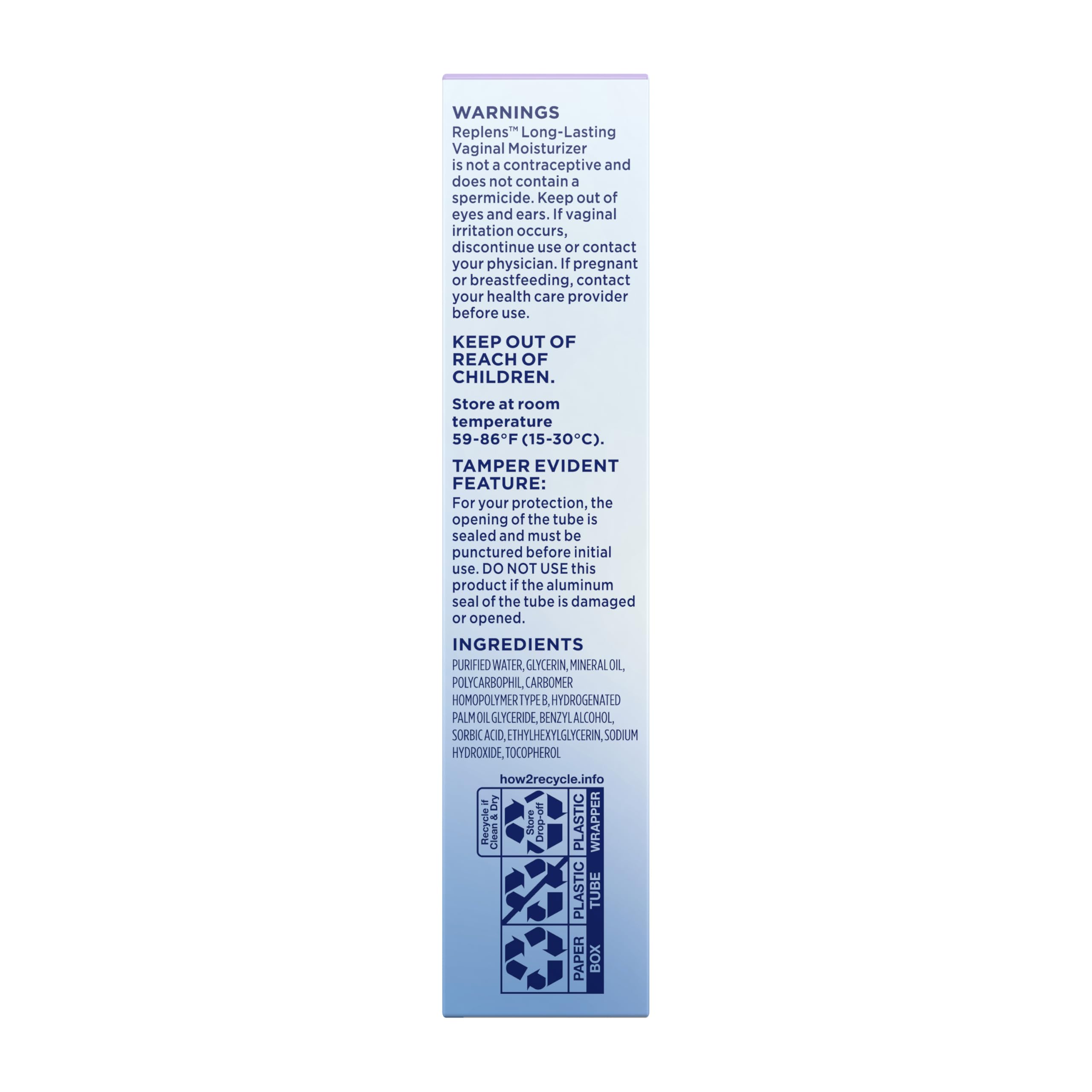 Vaginal dryness relief with Replens long lasting moisturizer