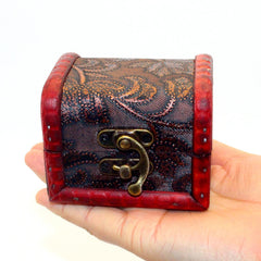 Treasure box with 3 replica Chinese coins