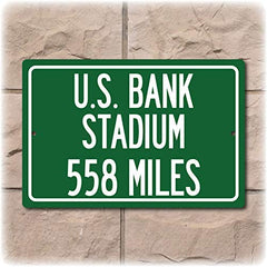 Replica U.S. Highway style sign ready to hang for Vikings fans