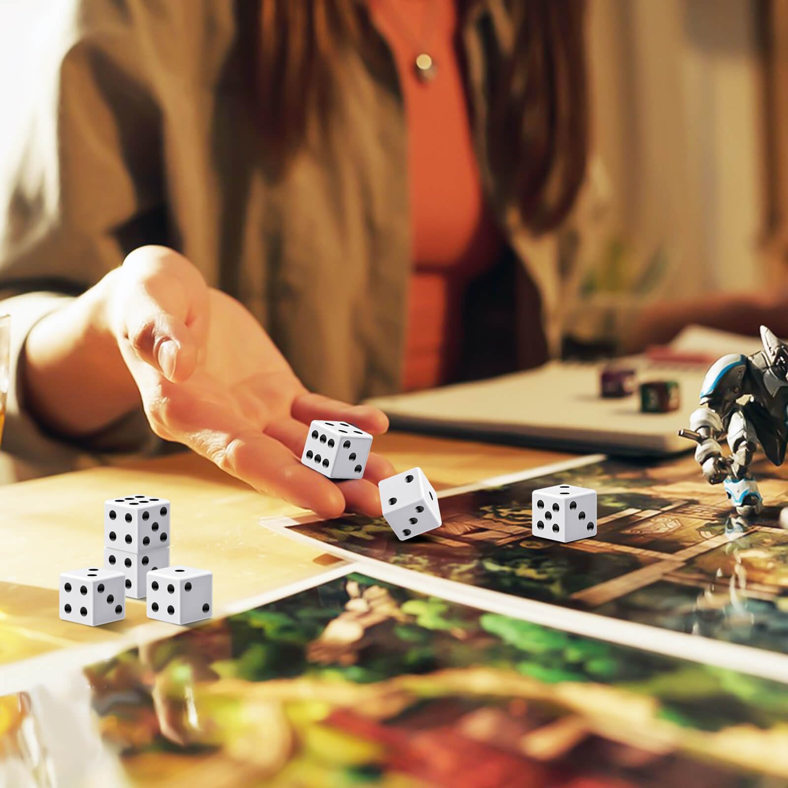 Pack of 60 six sided dice for gaming sessions