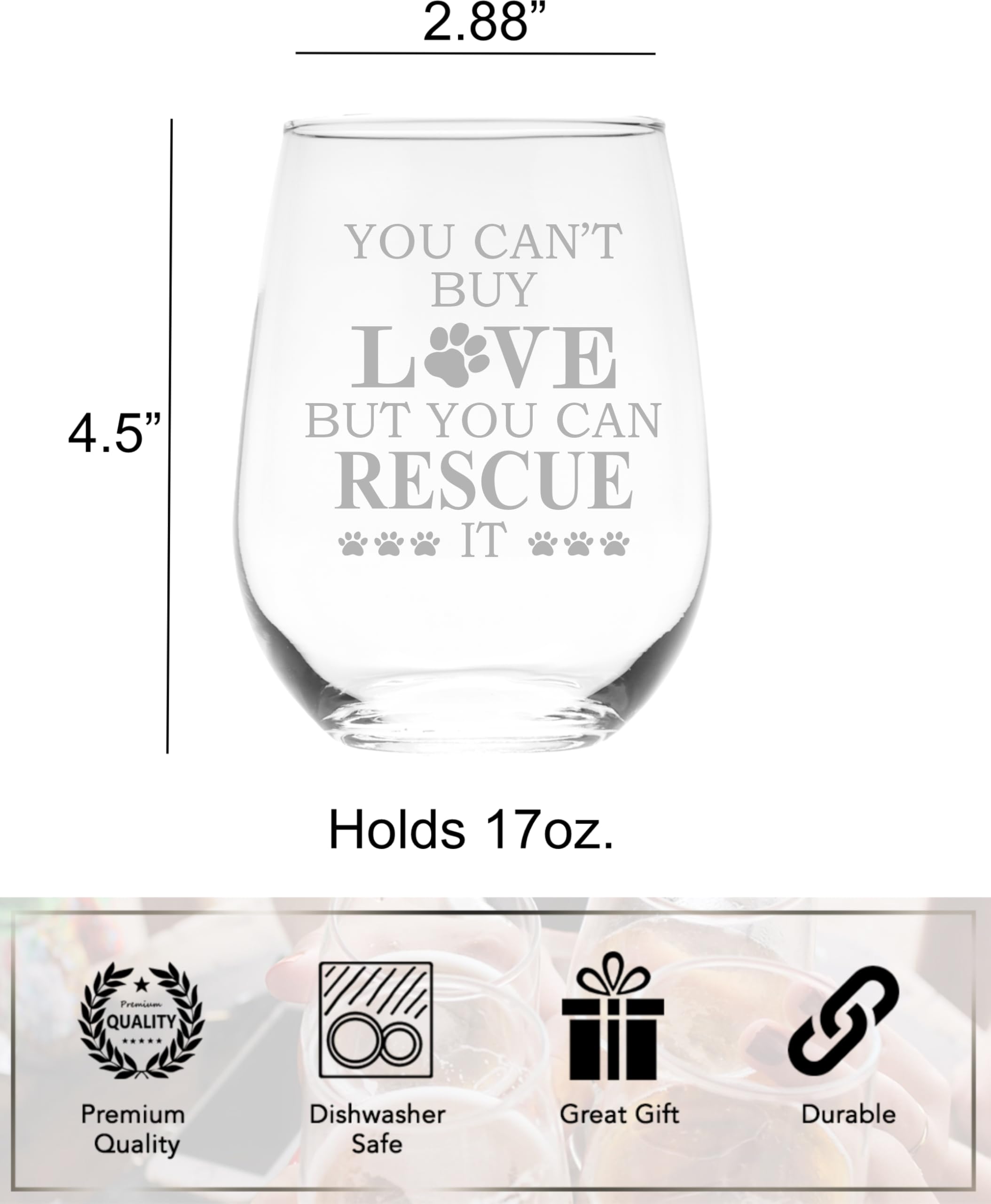 Rescue themed wine glass for holidays and housewarmings