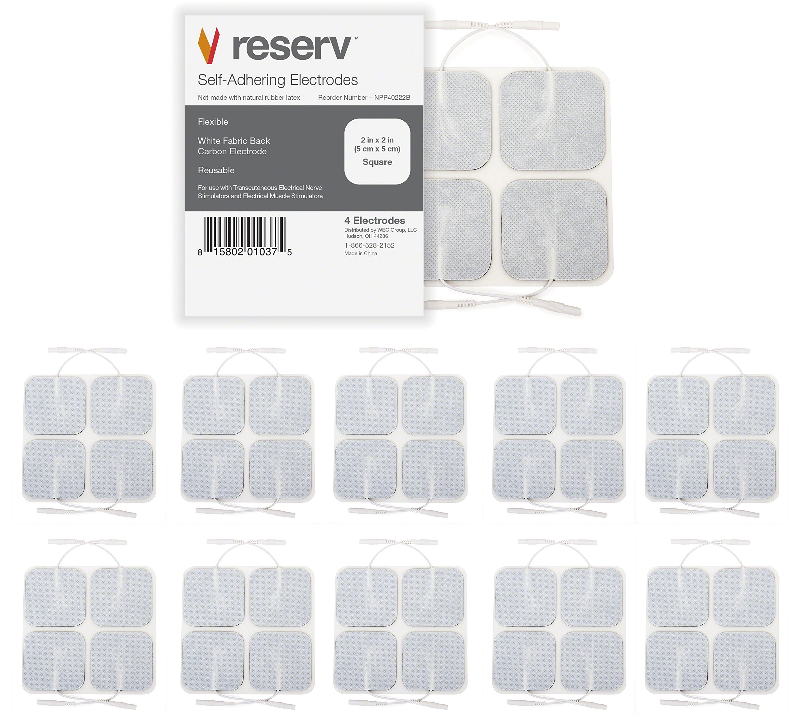 reserv 2x2 premium reusable self-adhesive electrode pads