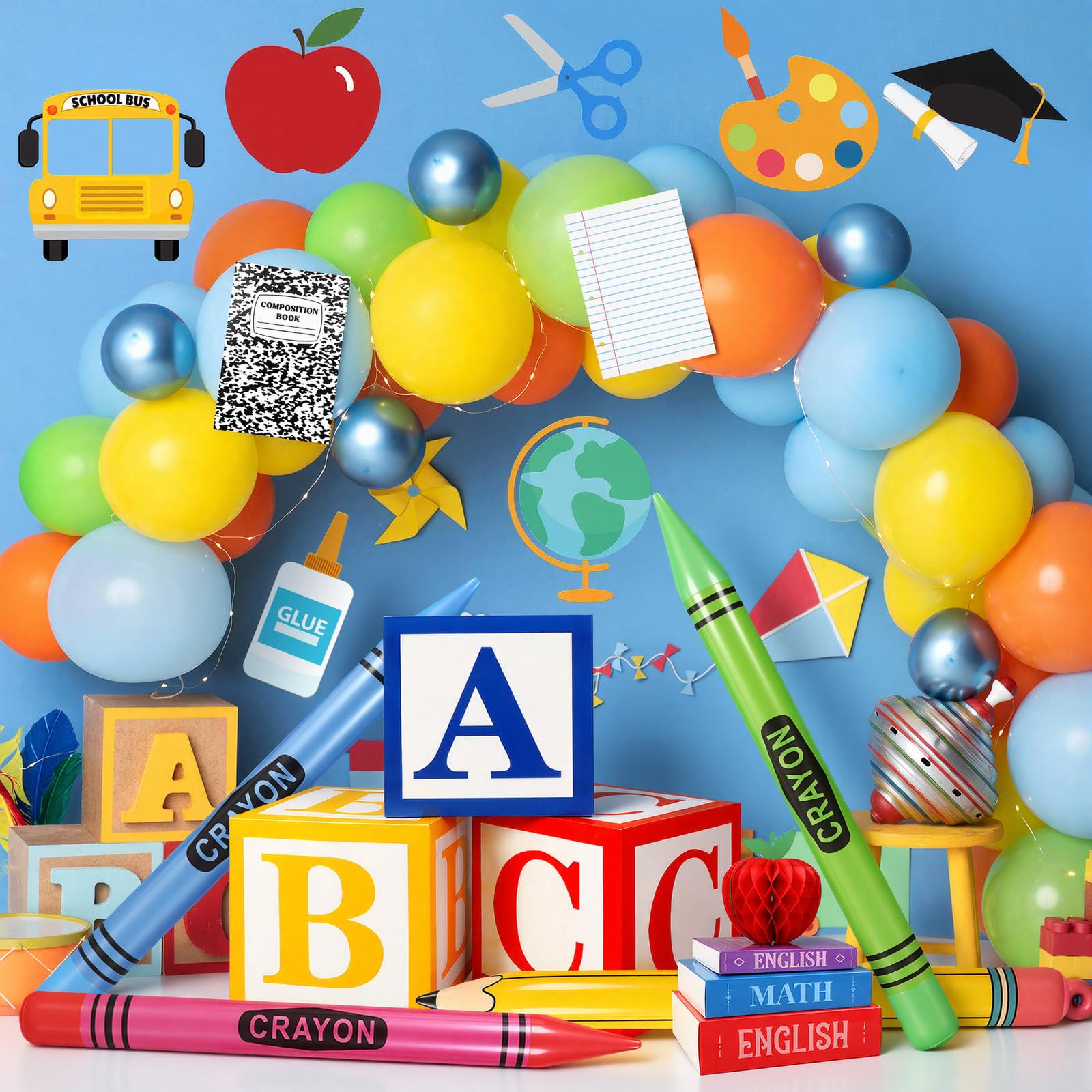 Resholder 23 Pcs Back to School Decorations inflatable crayons