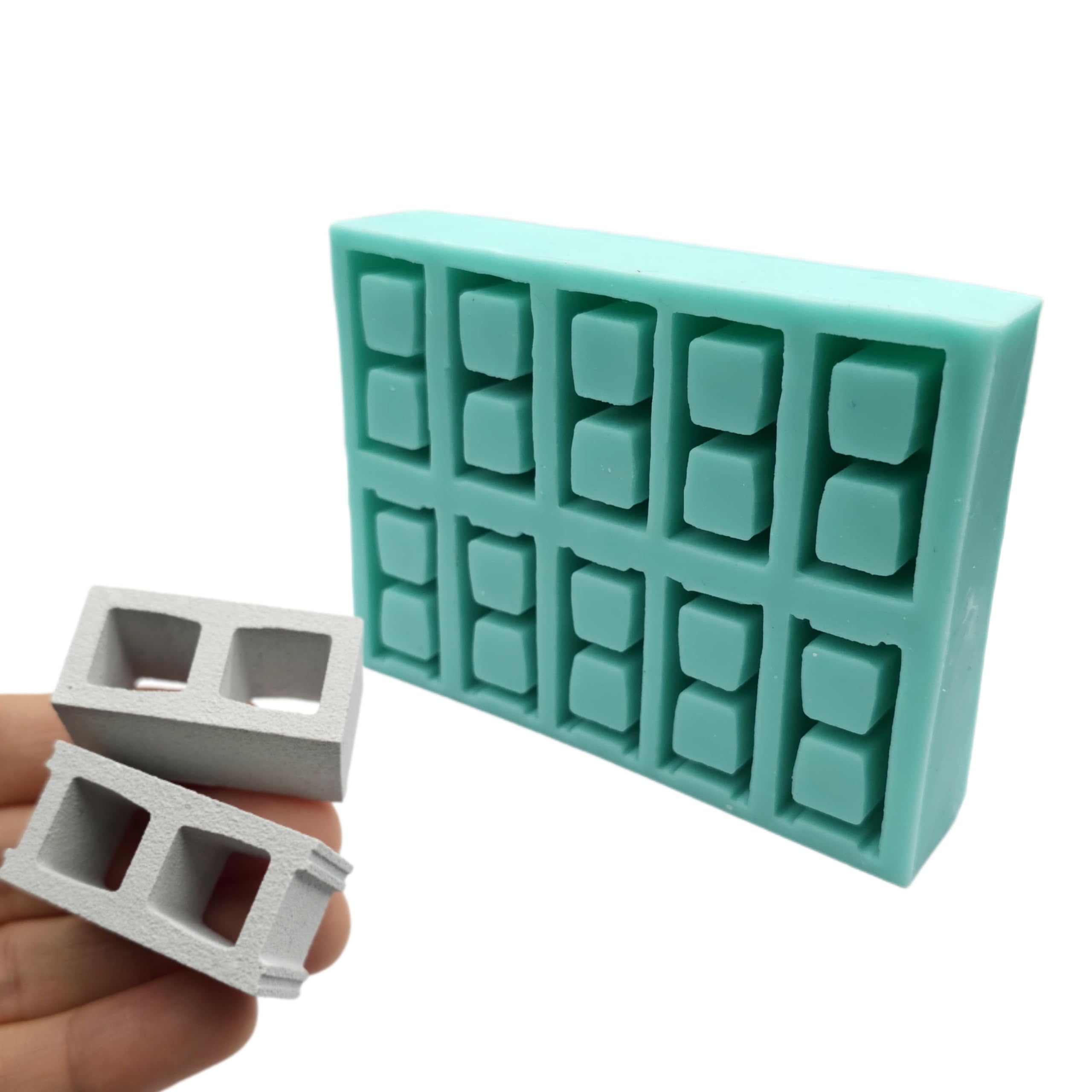 Resin or plaster casting with silicone mold for mini blocks