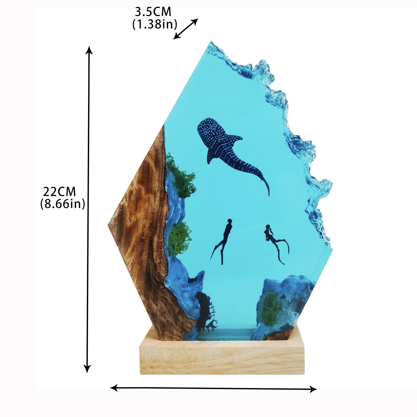 Resin ocean decor lamp suitable as a gift