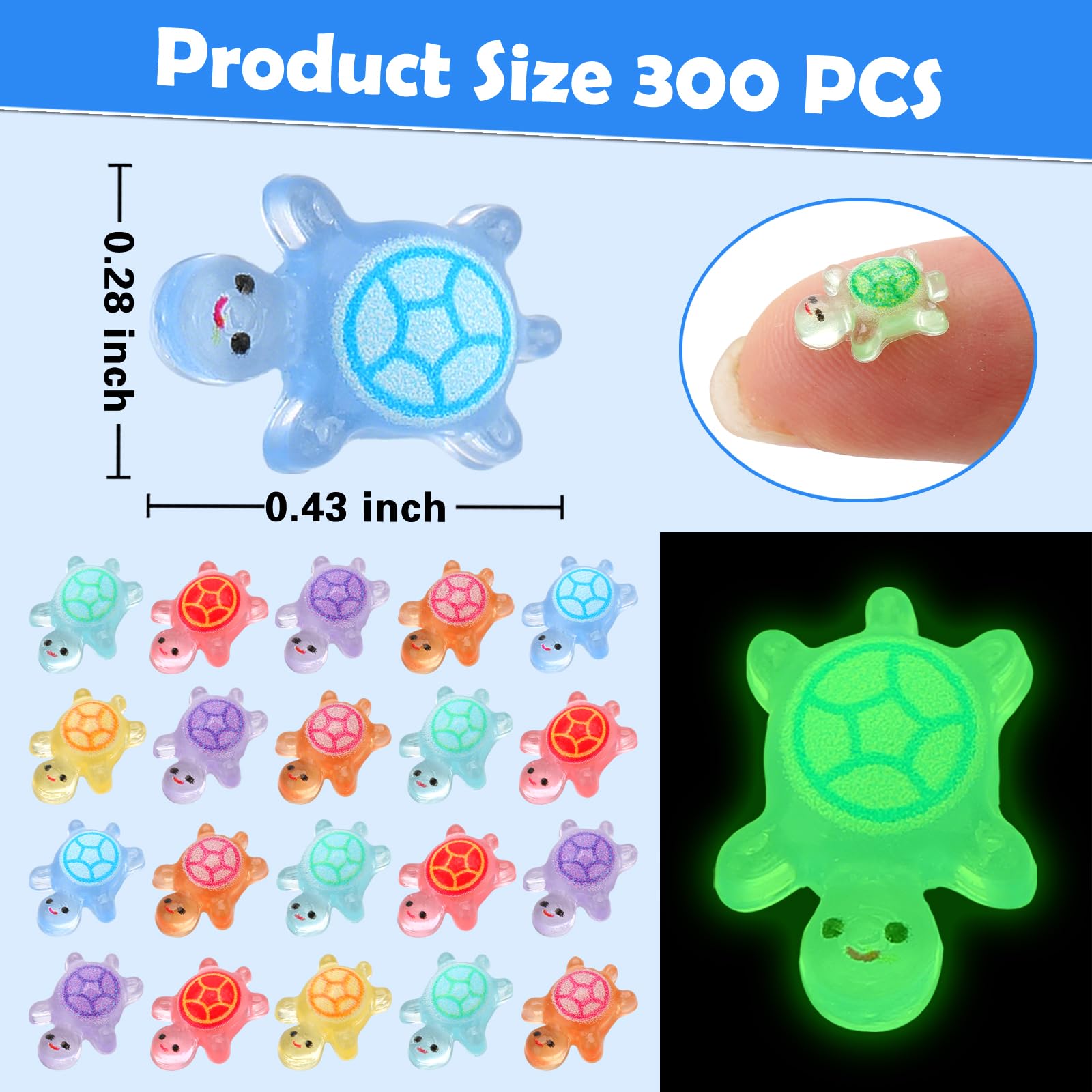 0.28 x 0.43 inch resin turtle miniature