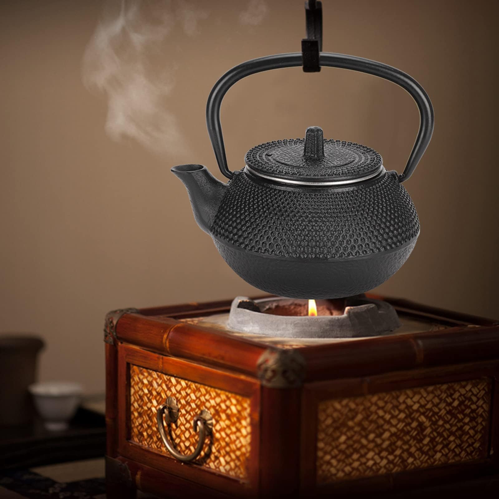Restaurant-ready cast iron teapot