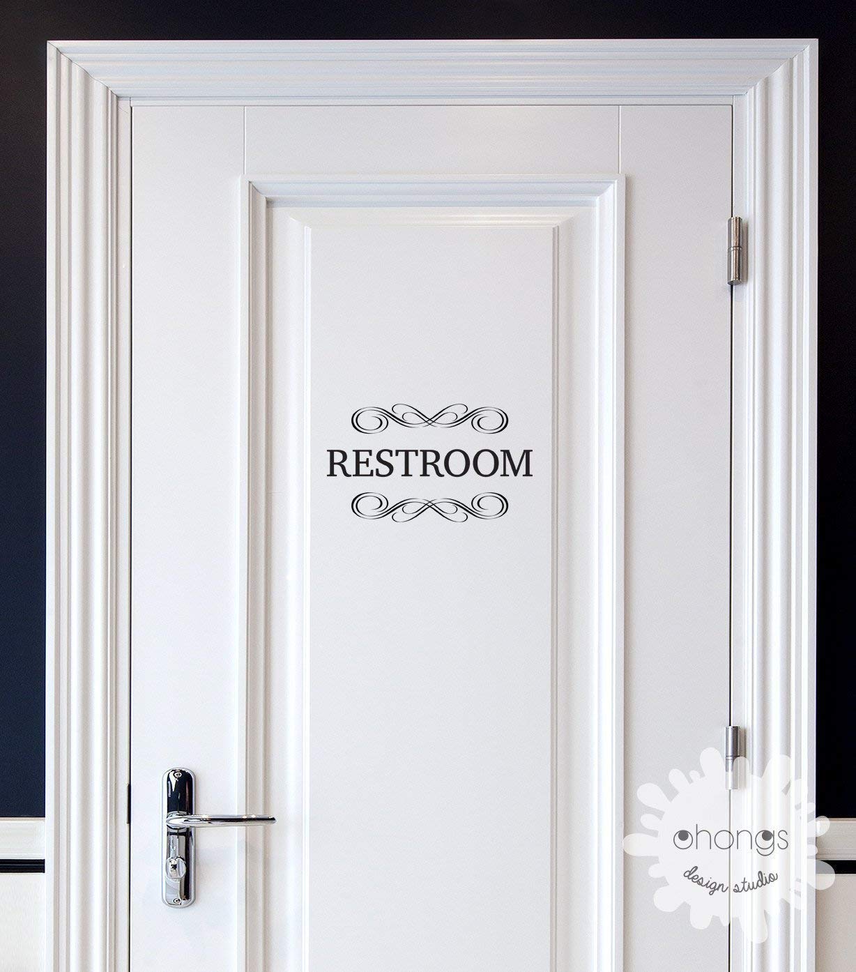 Restroom decal sized 11W x 6.3H