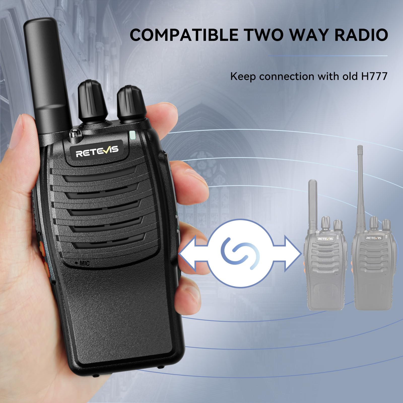 Retevis H777 compact dimensions 4.02x2.20x1.34 inches