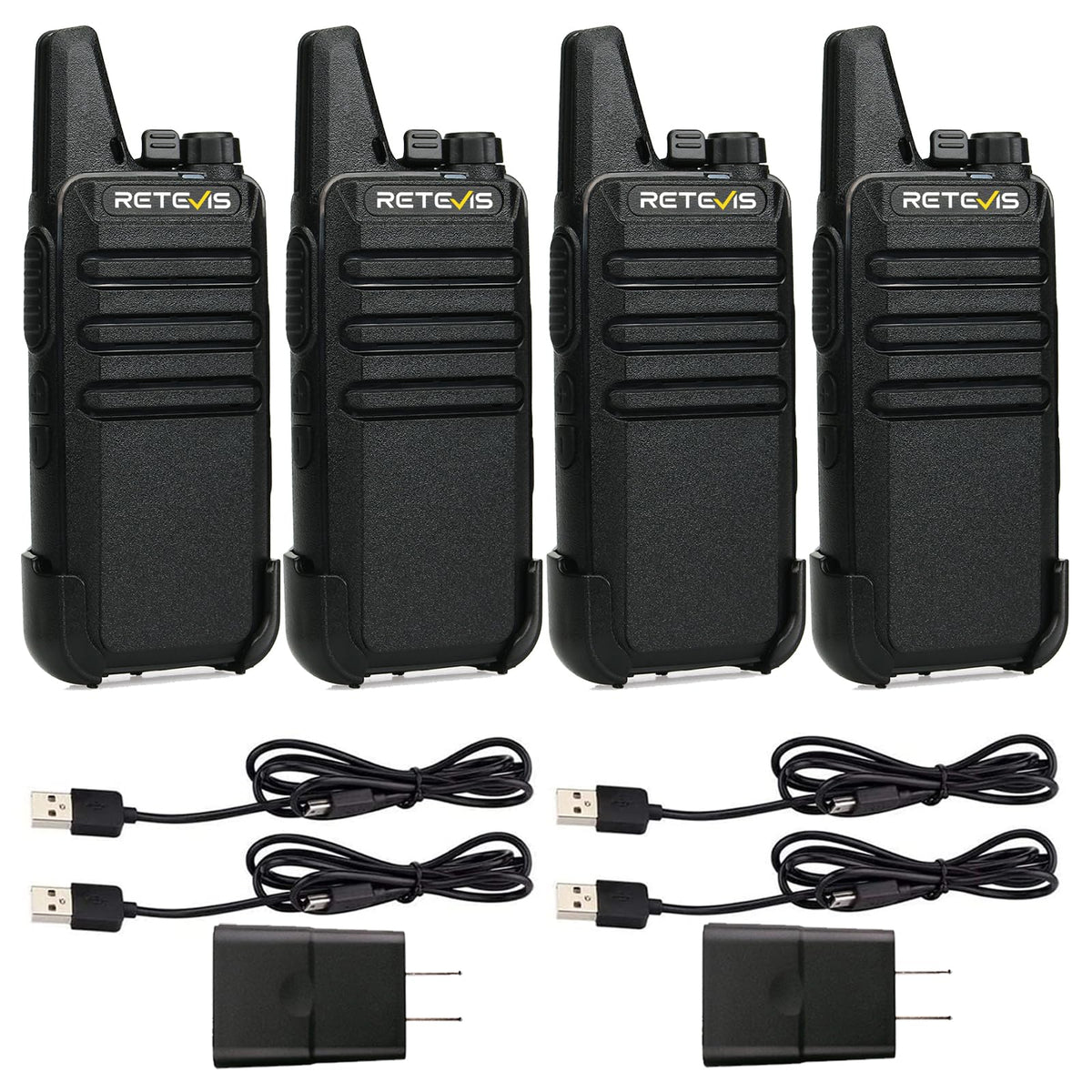 Retevis RT22 walkie talkies 4 pack compact design