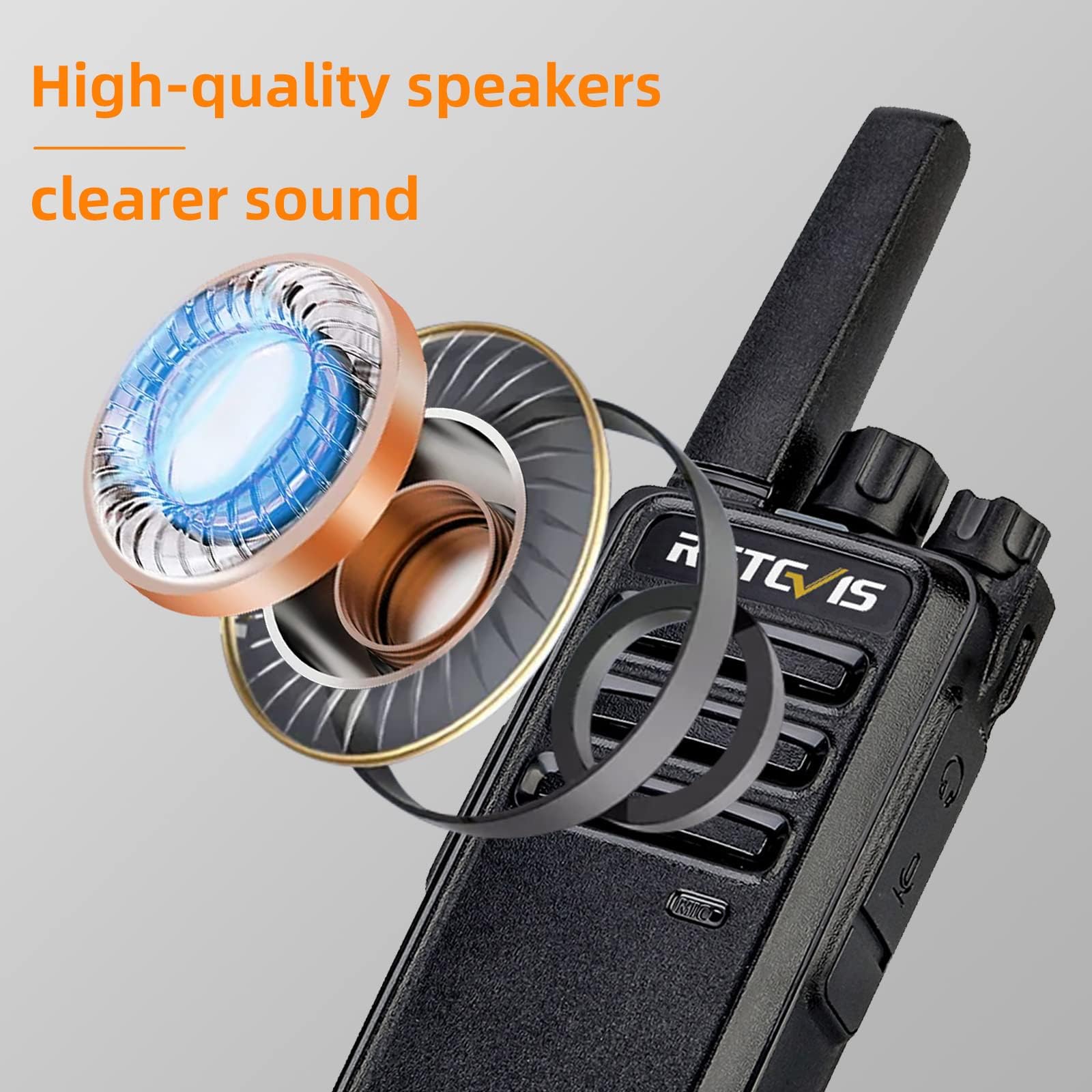 Compact design RT68 walkie talkie for comfortable grip