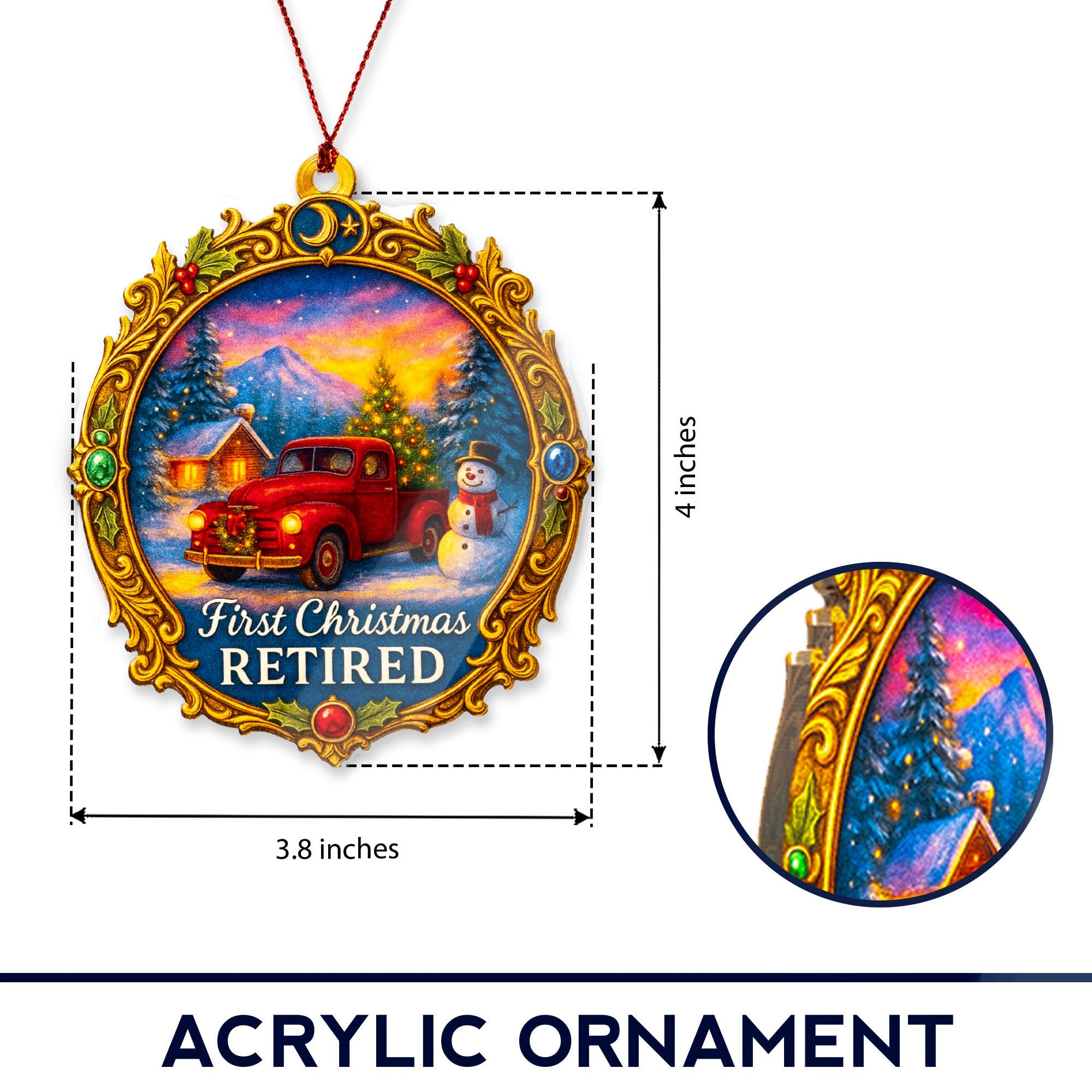 Retired ornament window hanging close up with vibrant colors