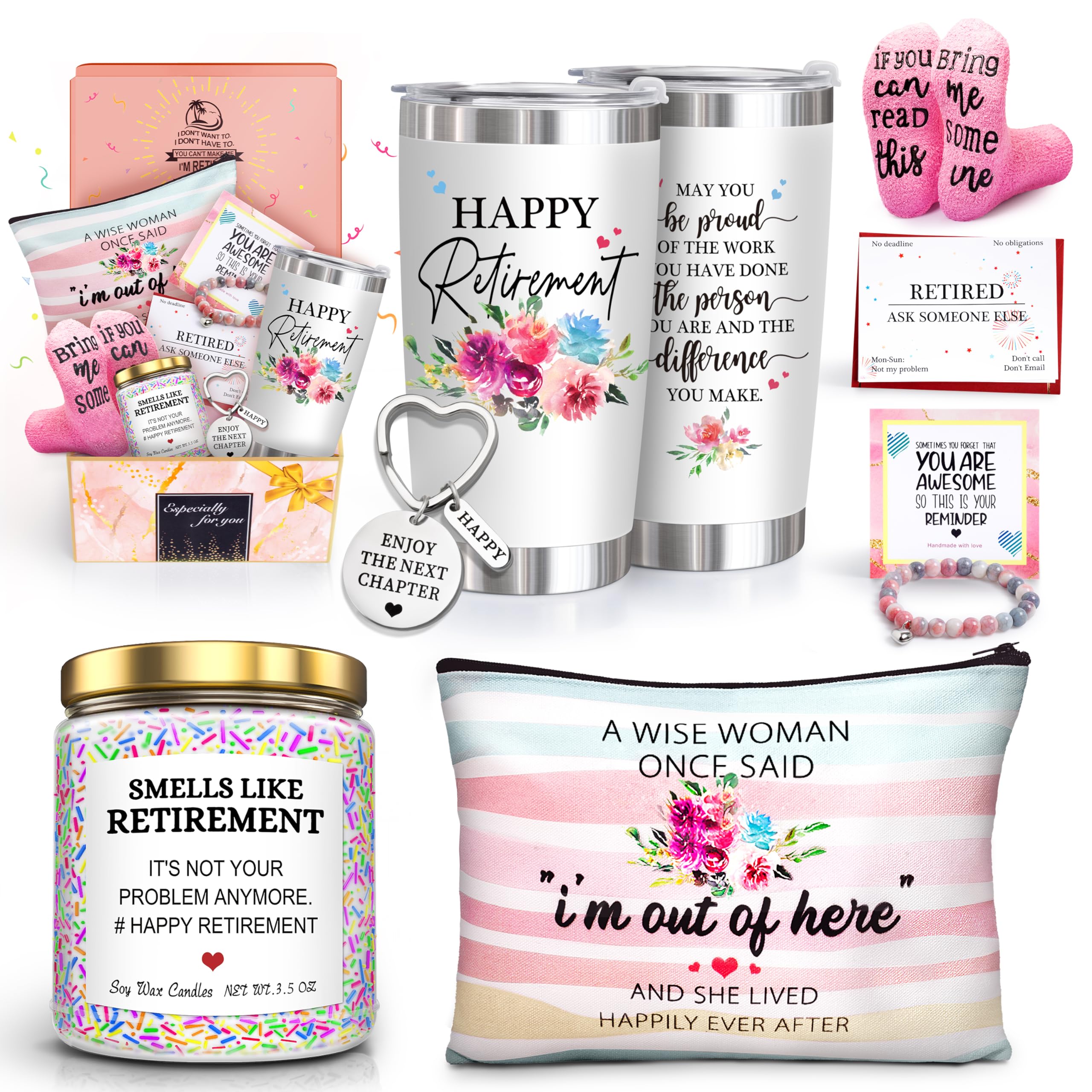 20oz insulated tumbler as part of retirement gifts for women 2026 set