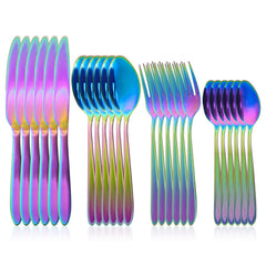 RETON 24 piece rainbow silverware set service for 6 knives forks spoons teaspoons