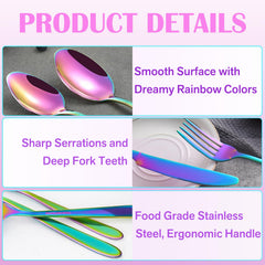 Rainbow dining forks 6 pieces with smooth edges