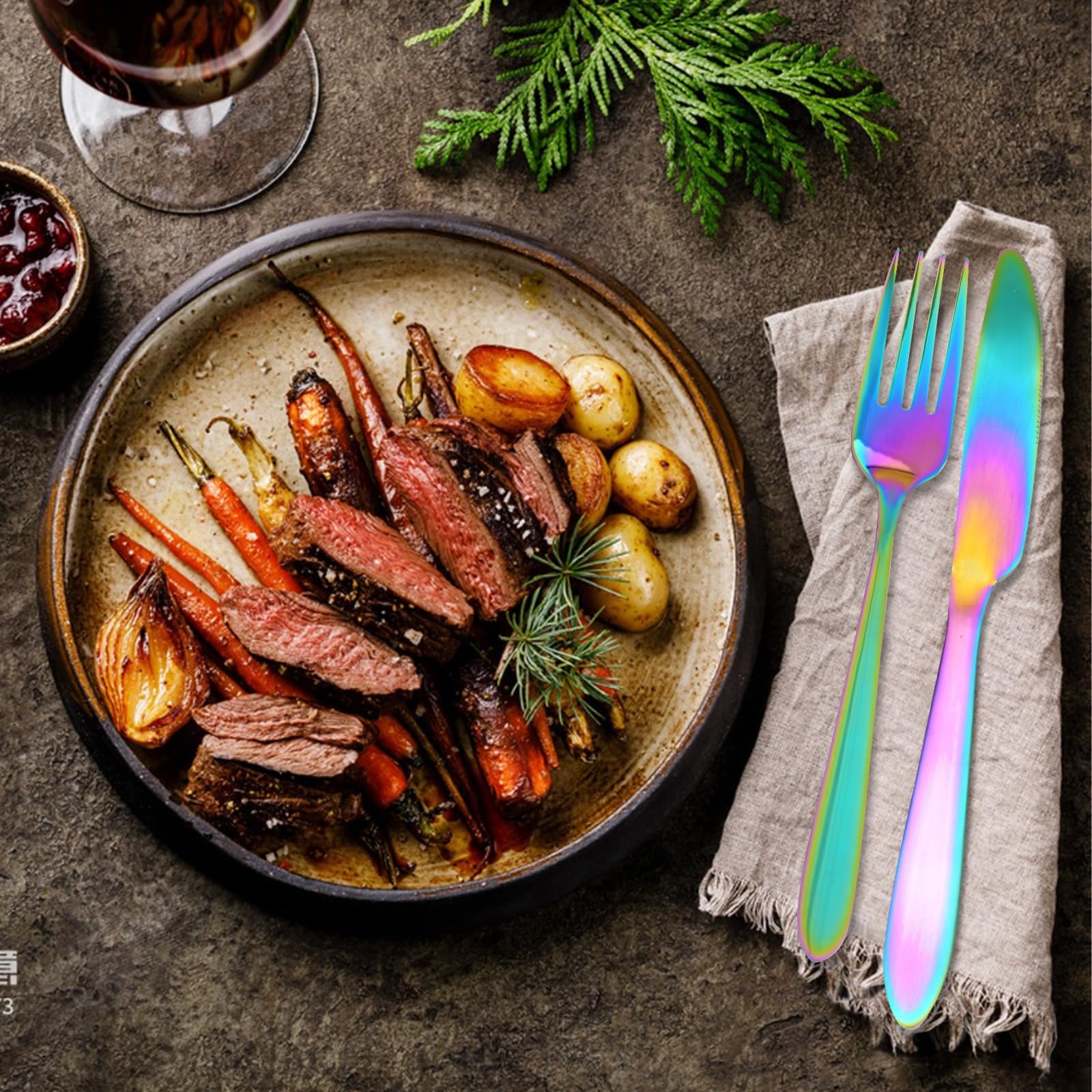 Rainbow teaspoons 6 pieces durable and compact