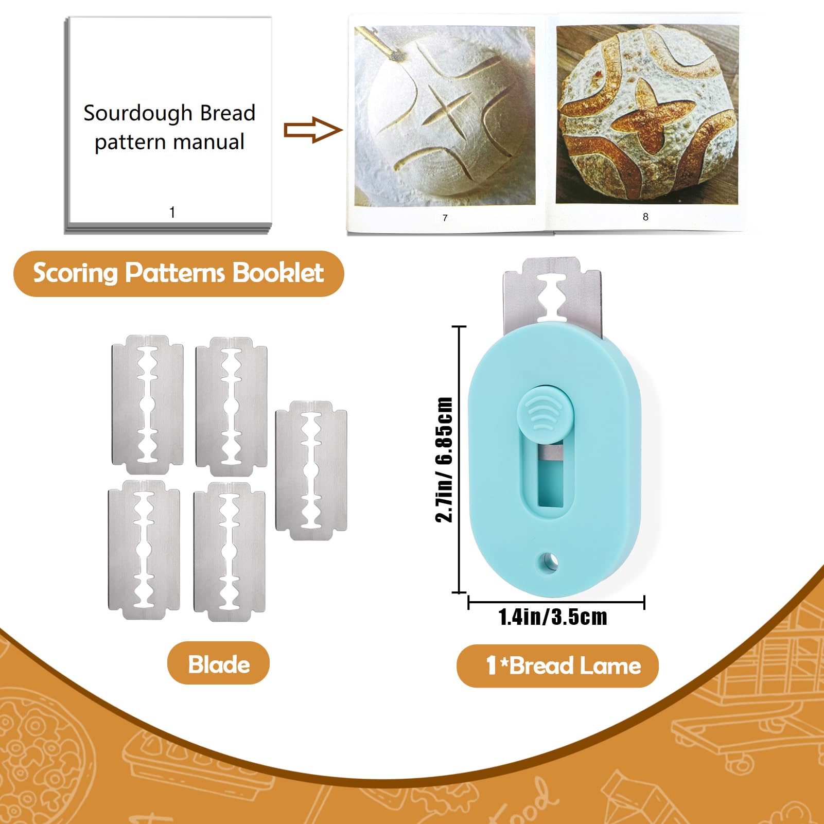 Retractable design bread scoring tool ergonomic grip