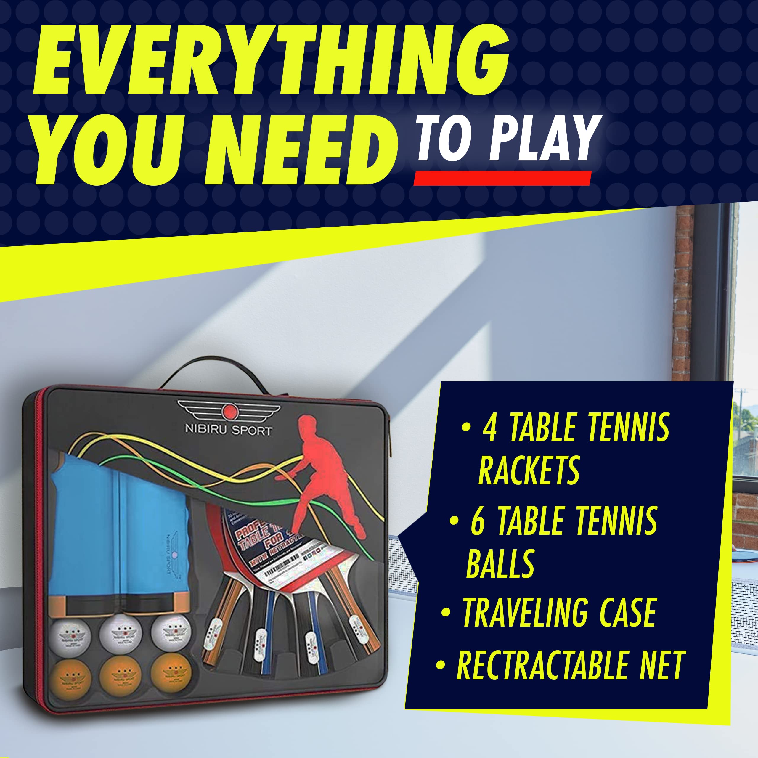 Retractable net included with paddles
