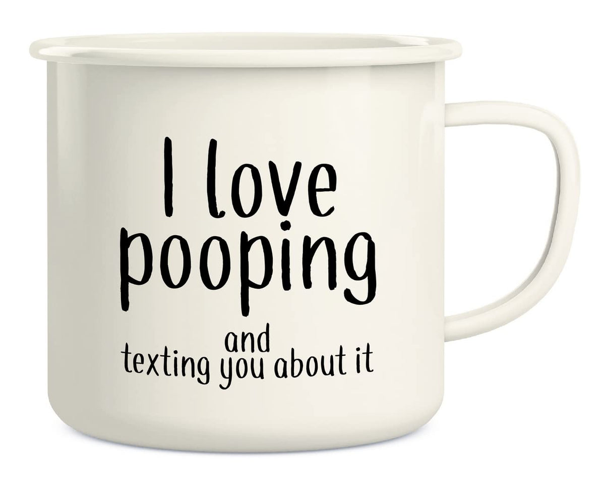 Retreez 16 oz camping enamel mug with message