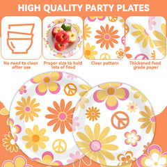 7 inch retro daisy plates matching the set