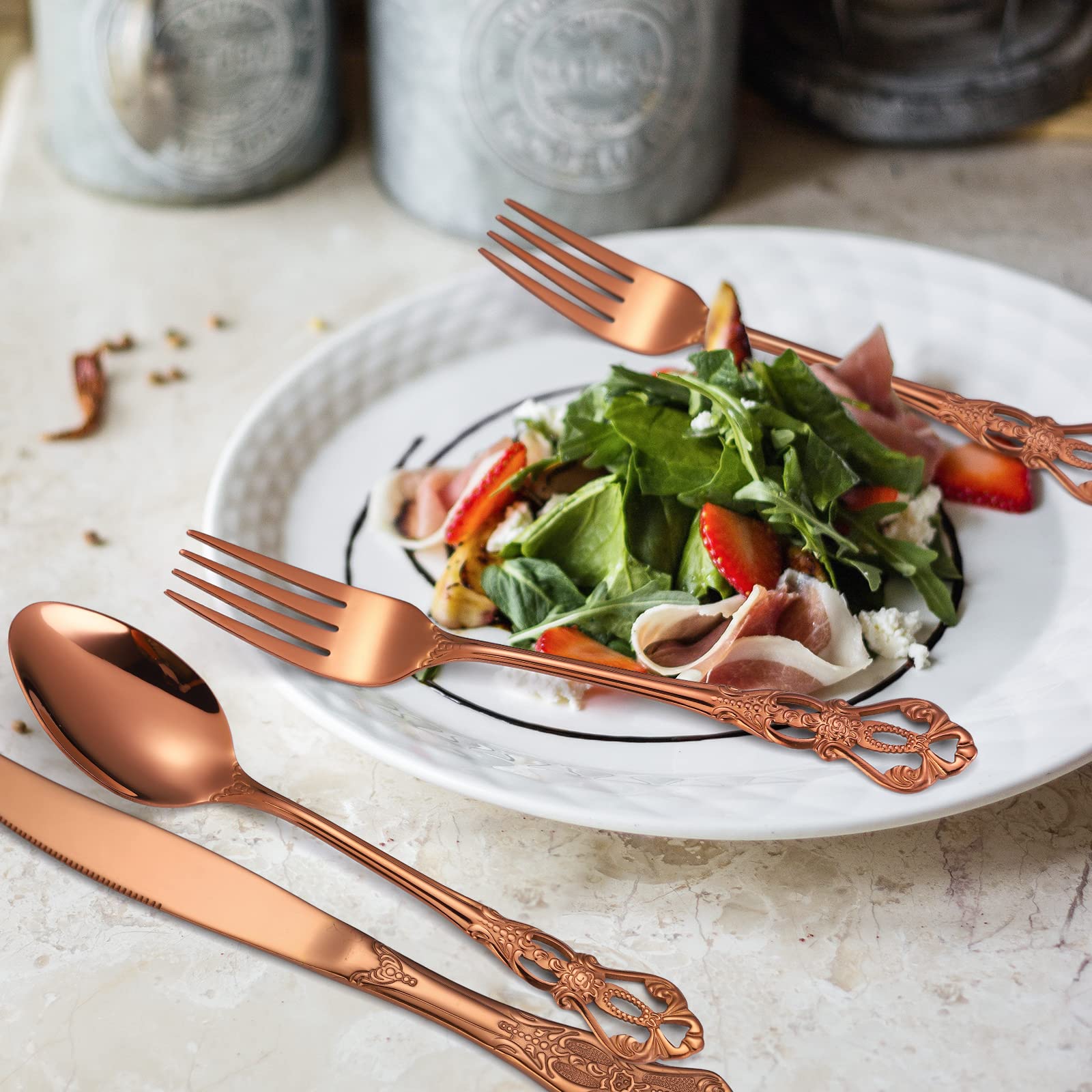 Complete 20 piece flatware set for four