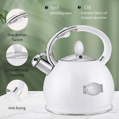 RETTBERG Whistling Tea Pot White with Spout