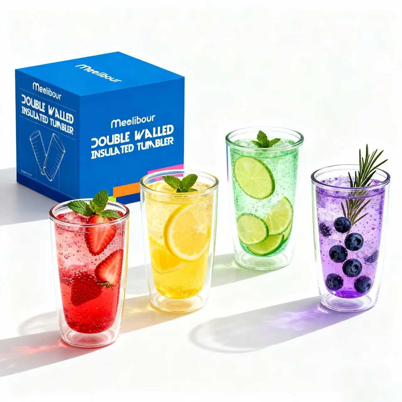 BPA-free transparent tumblers for camping and home 16oz