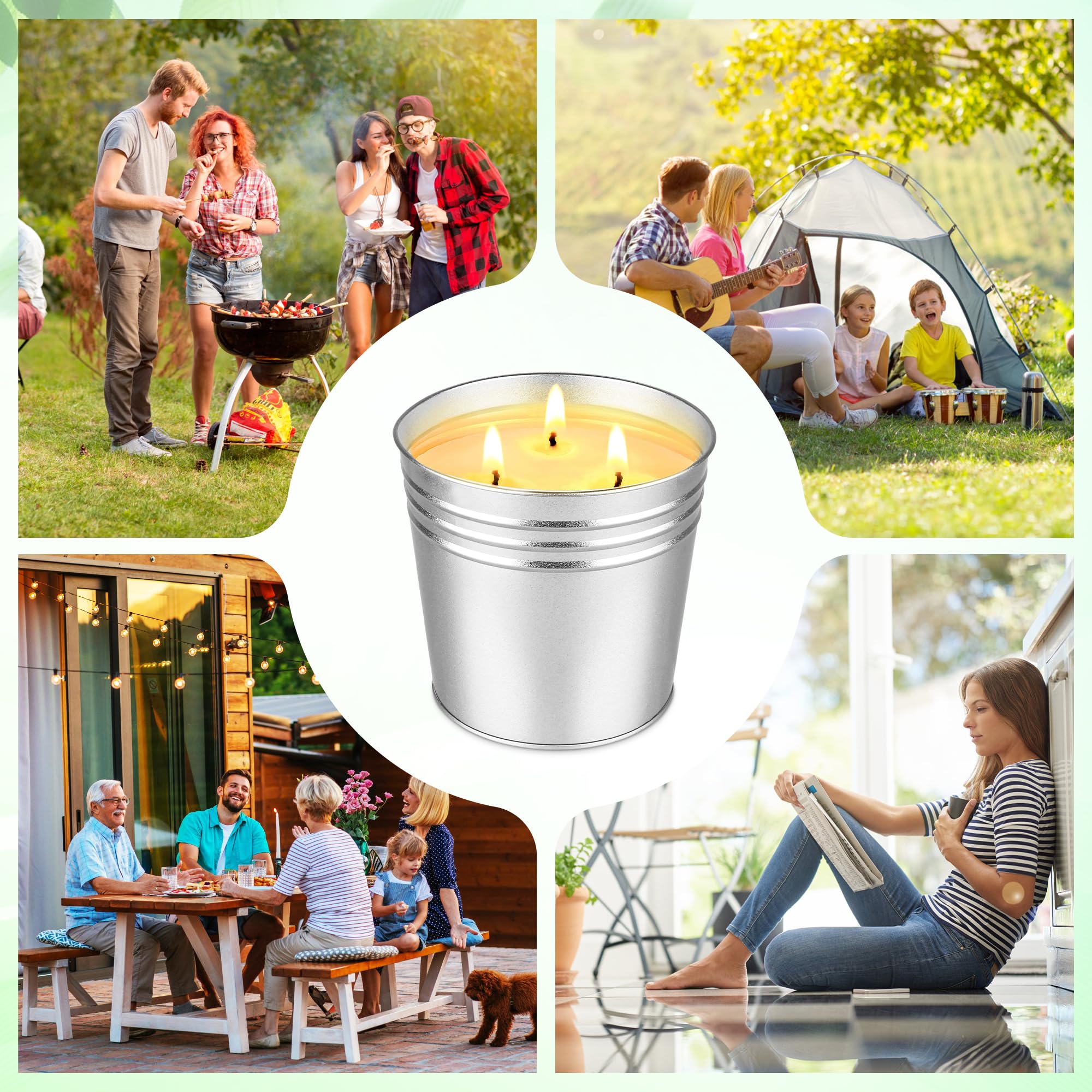 Reusable candle tins after burning for plants or small items