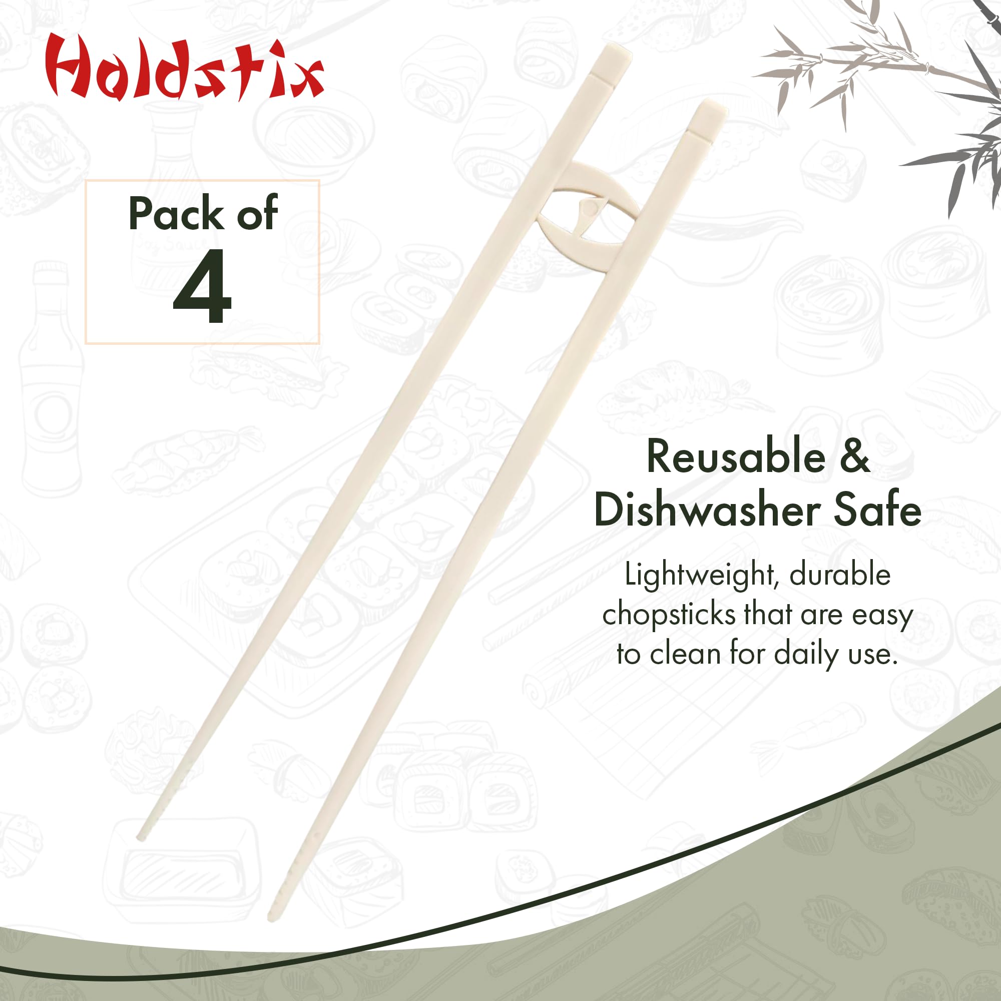Dishwasher safe plastic chopsticks easy to clean