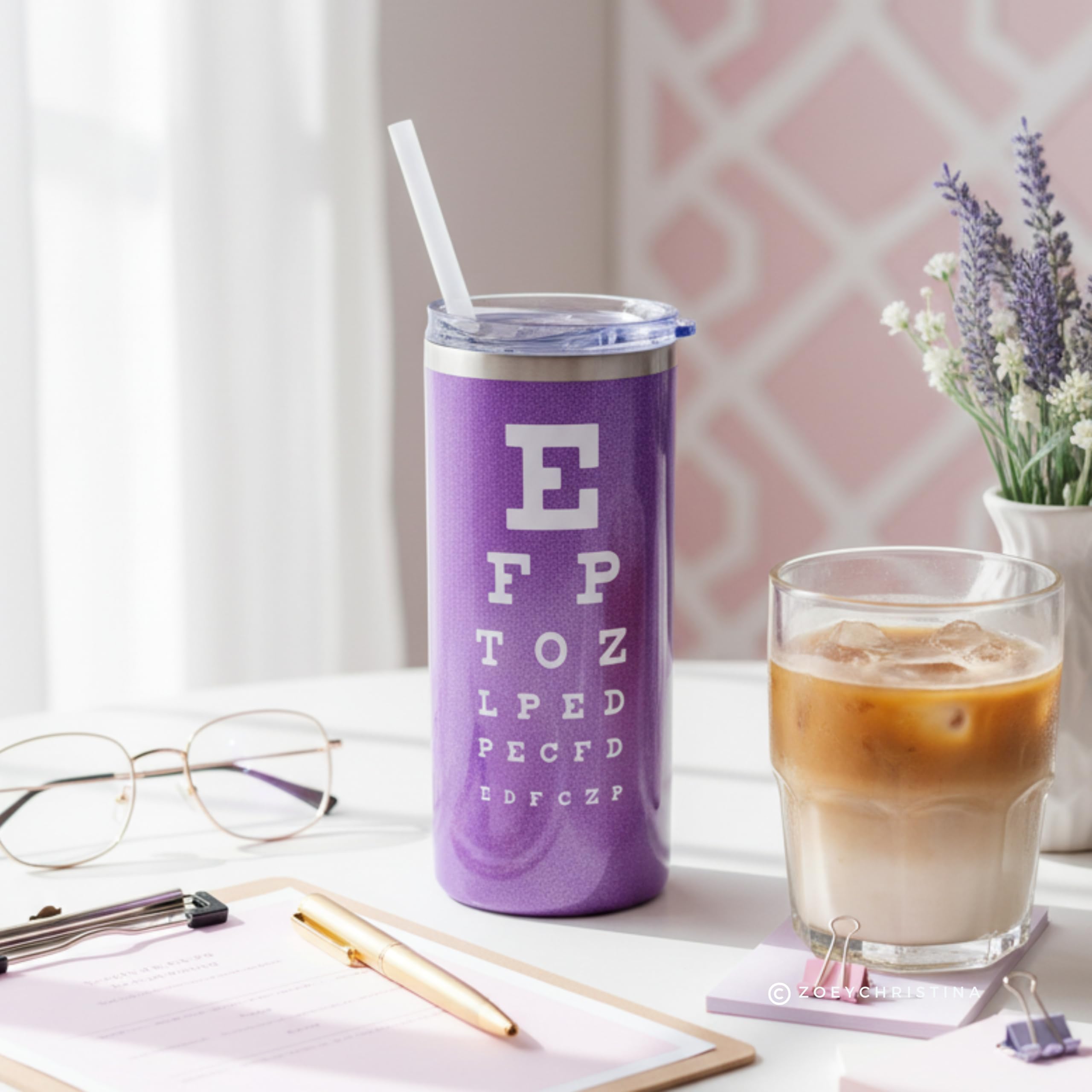 Reusable 16 oz coffee cup 0195 with straw