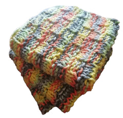 Three pack cotton kitchen washcloths in a colorful set