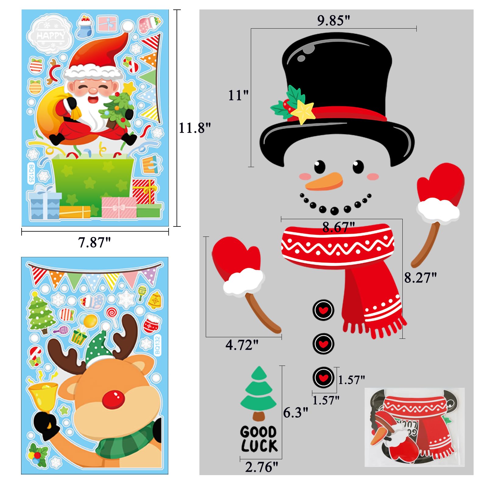 Fridge snowman magnets large size for notes