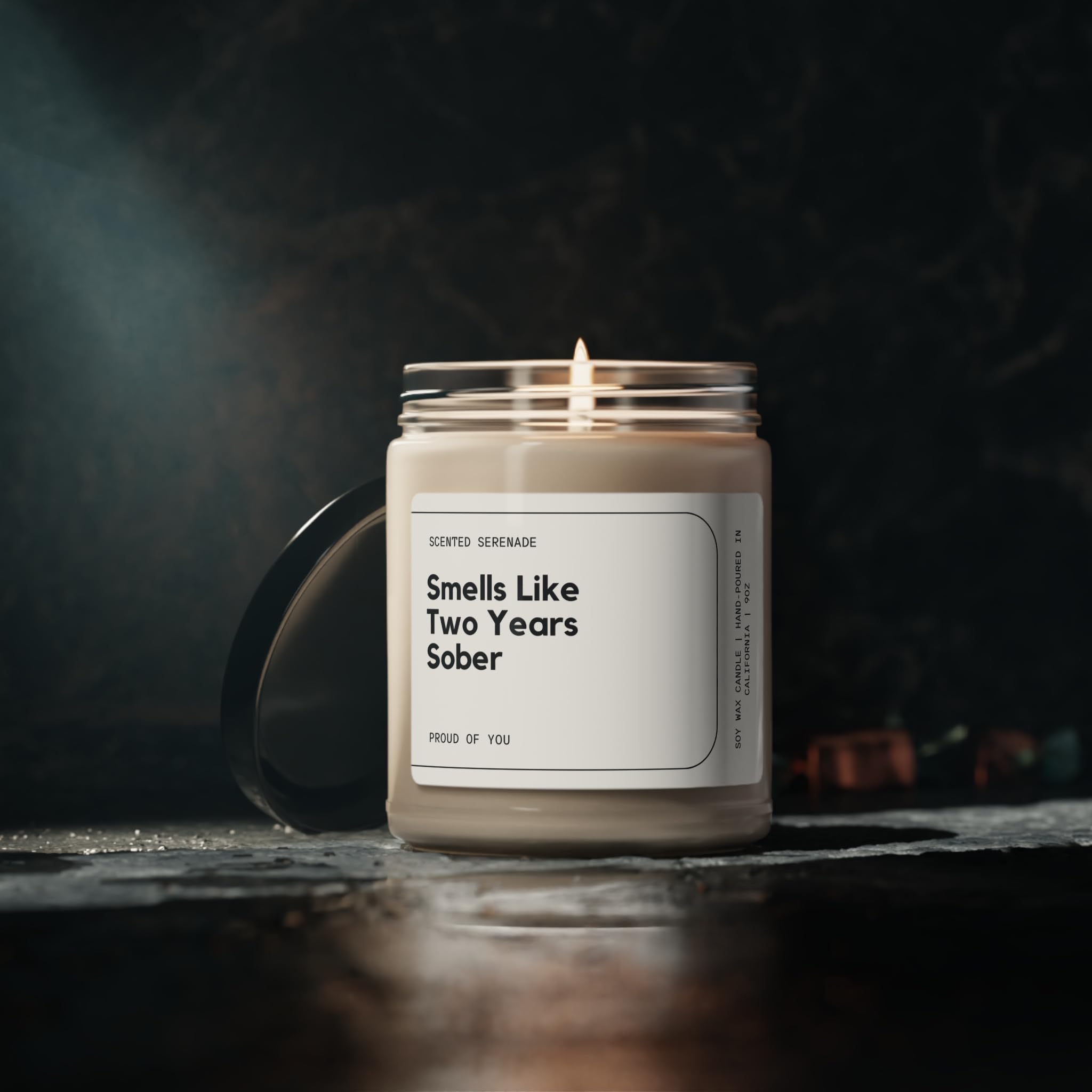 Reusable glass jar Sobriety Candle packaging