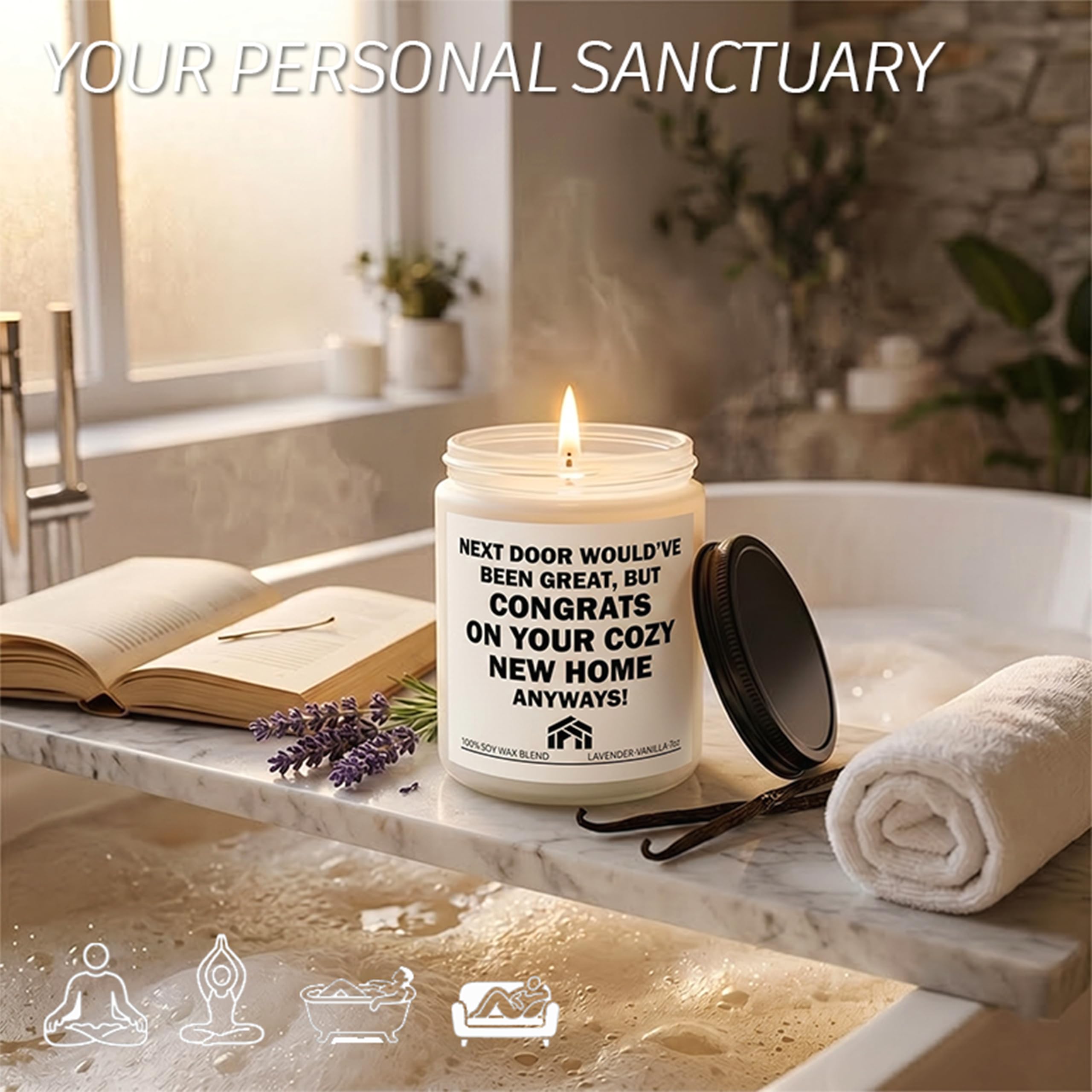 Natural soy wax candle with lead-free wick