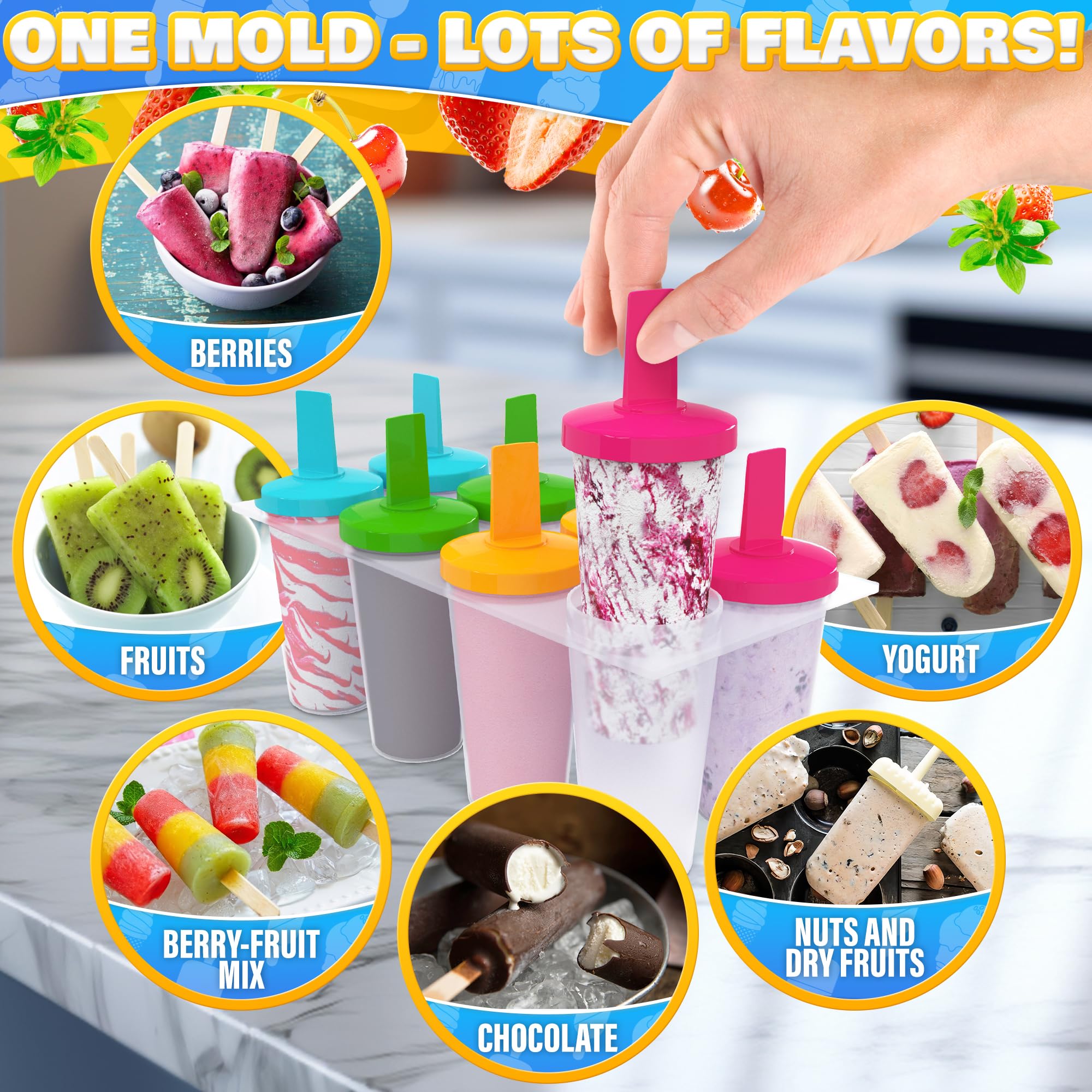 Popsicle Holders for home use with Ice Pop Mold