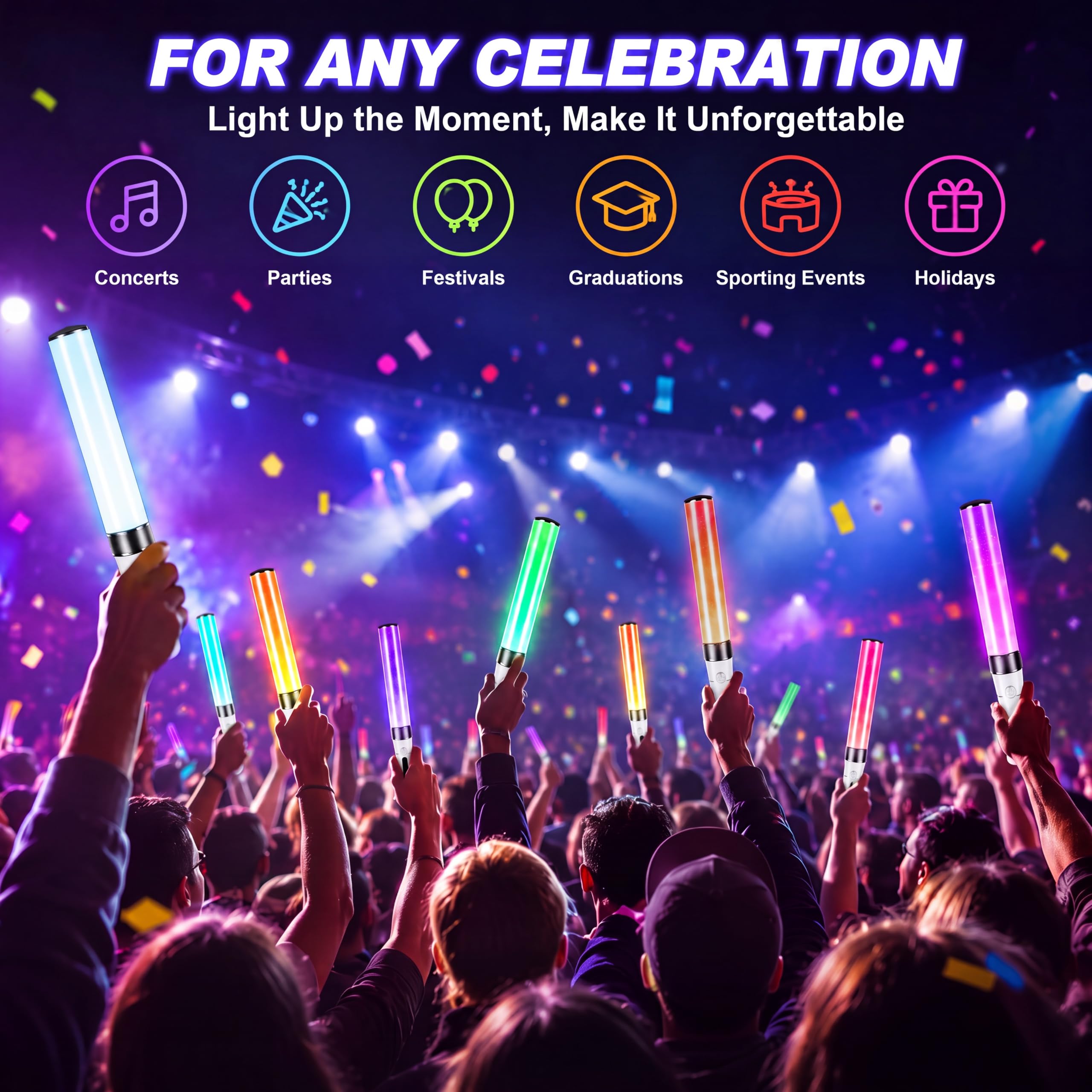 Reusable light sticks for glow party favors and decorations