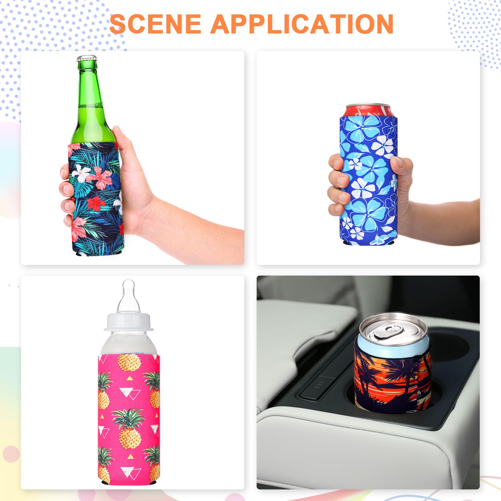 Reusable neoprene bottle insulator sleeve set