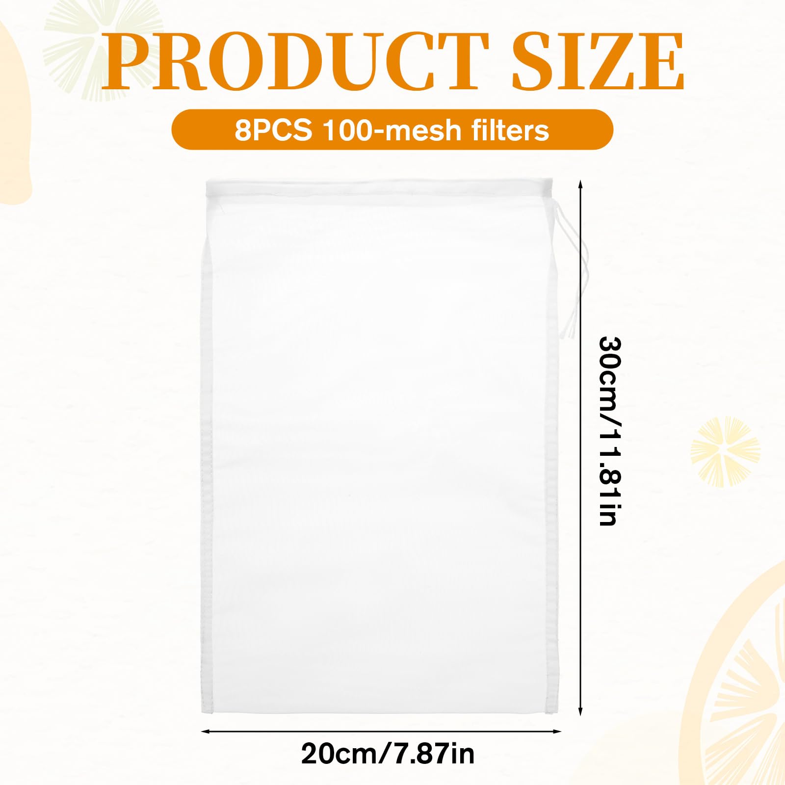 Reusable nylon cheese cloth bag for filtering liquids