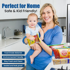 Four sizes for chip bags freezer bags and pet food