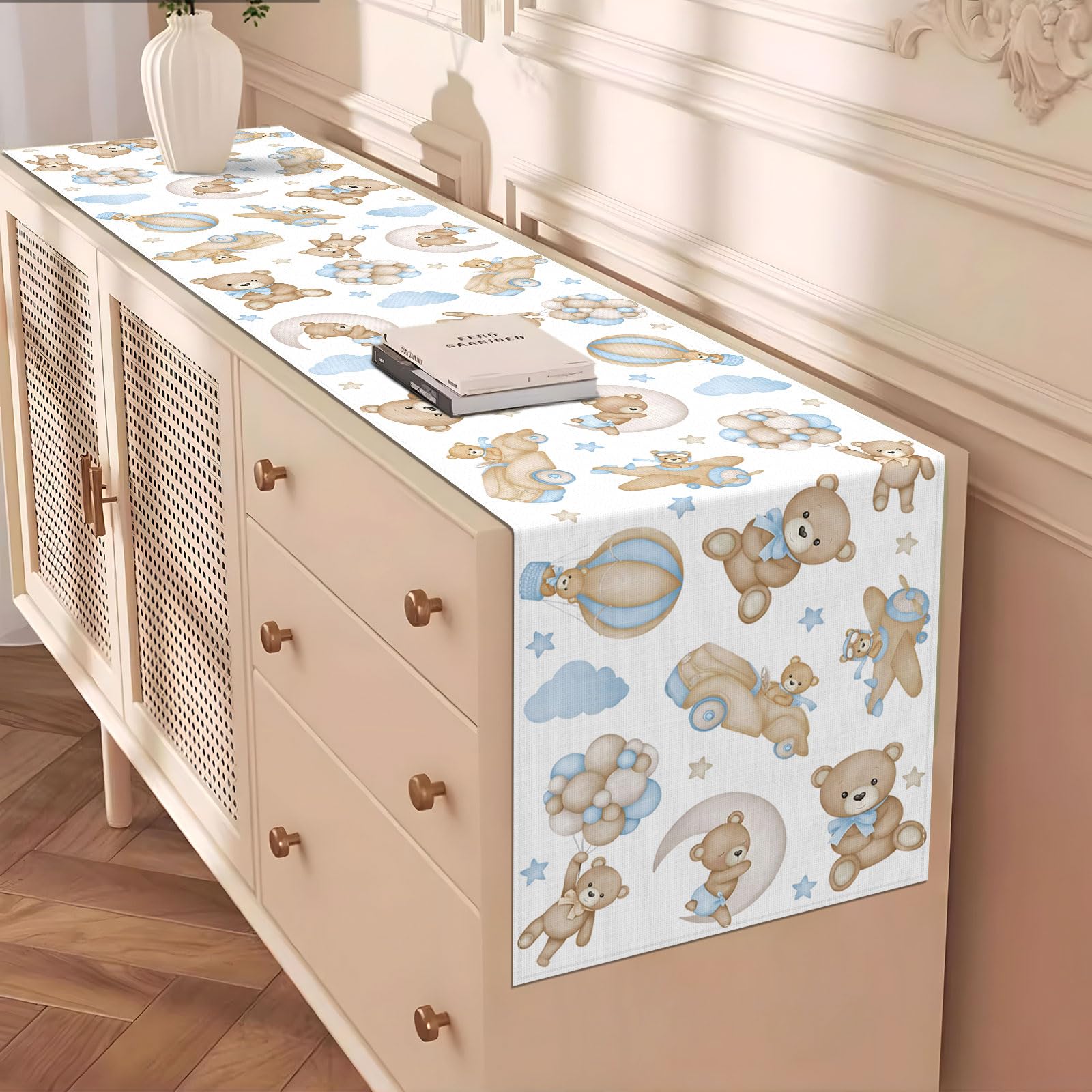 Polyester linen-like reusable table runner