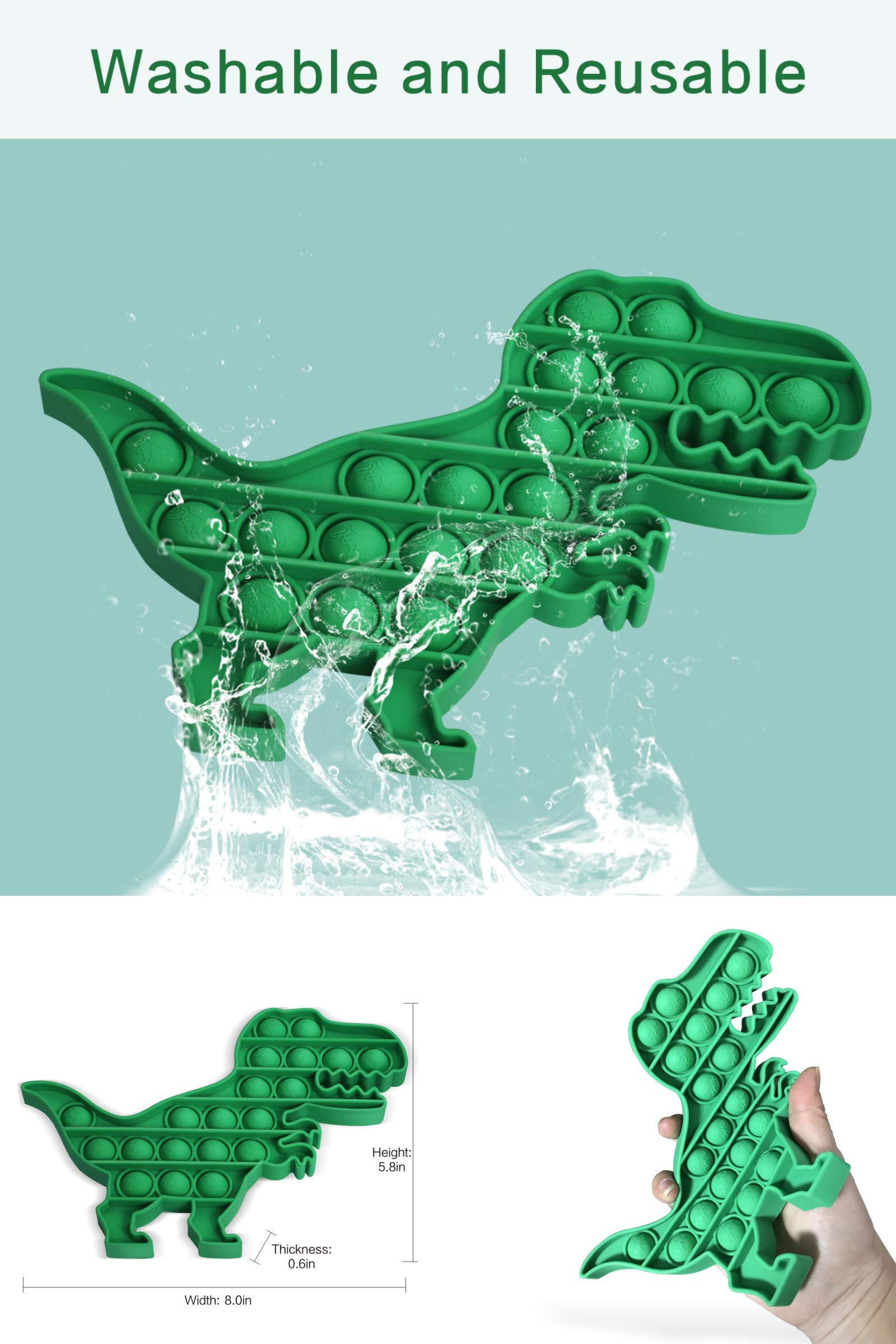 Classroom friendly pop fidget toy dinosaur