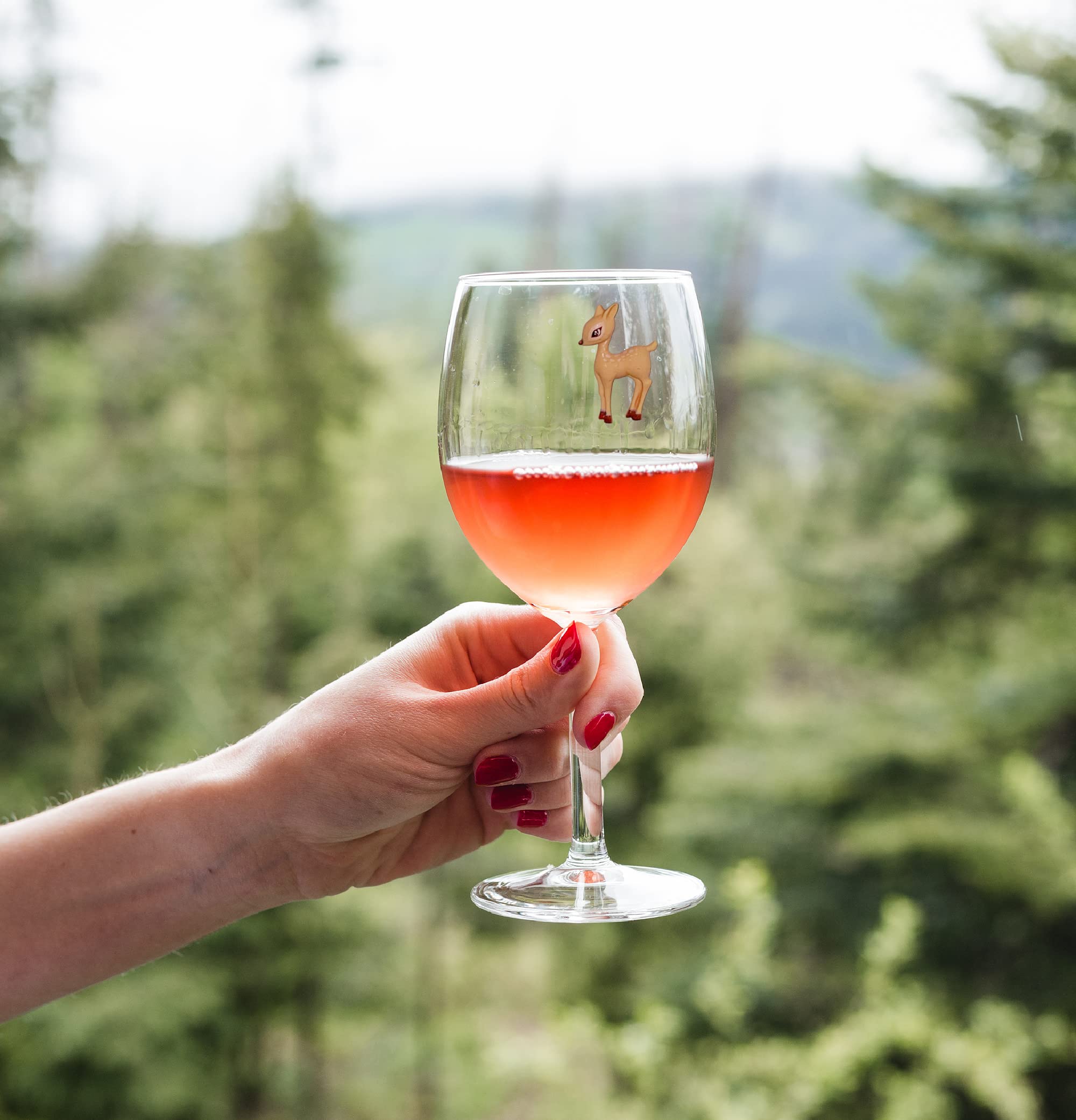 Reusable quiet wine glass charms no dangling