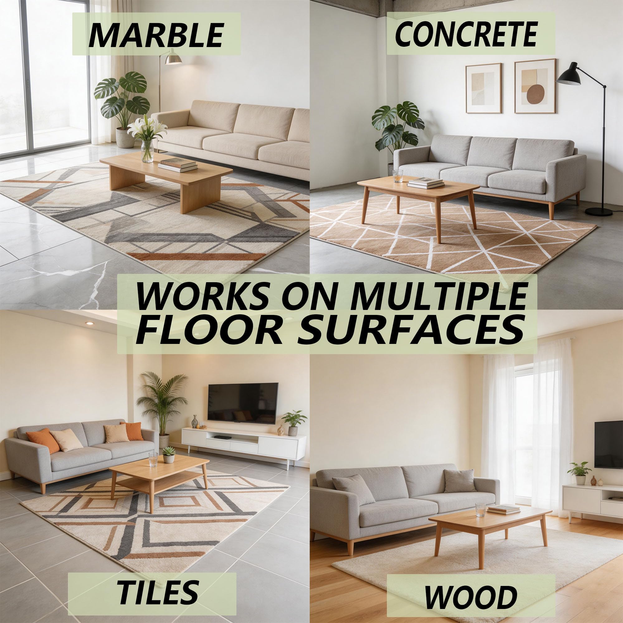 Reusable rug tape showing residue-free surface