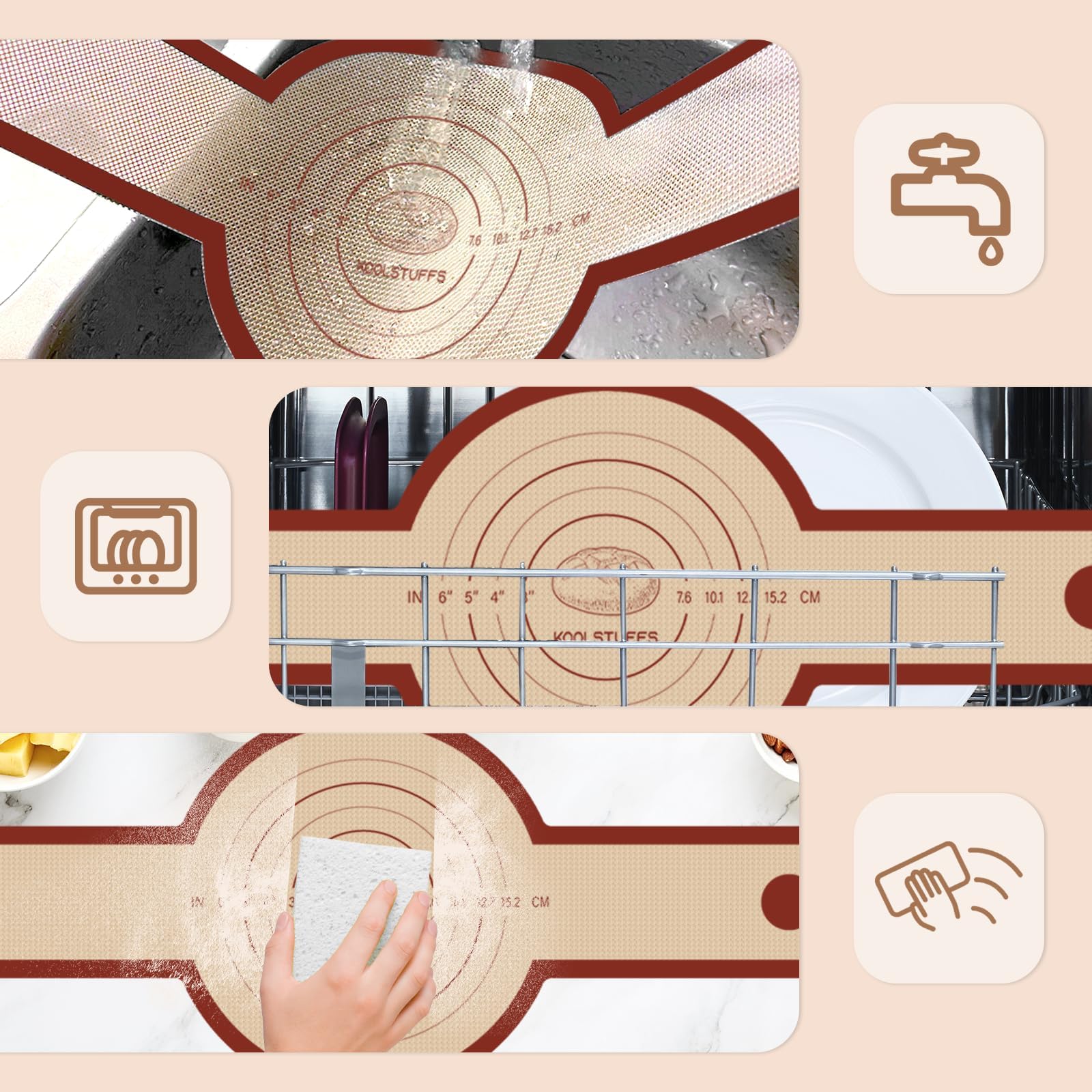Reusable BPA-free silicone bread sling with long red handles
